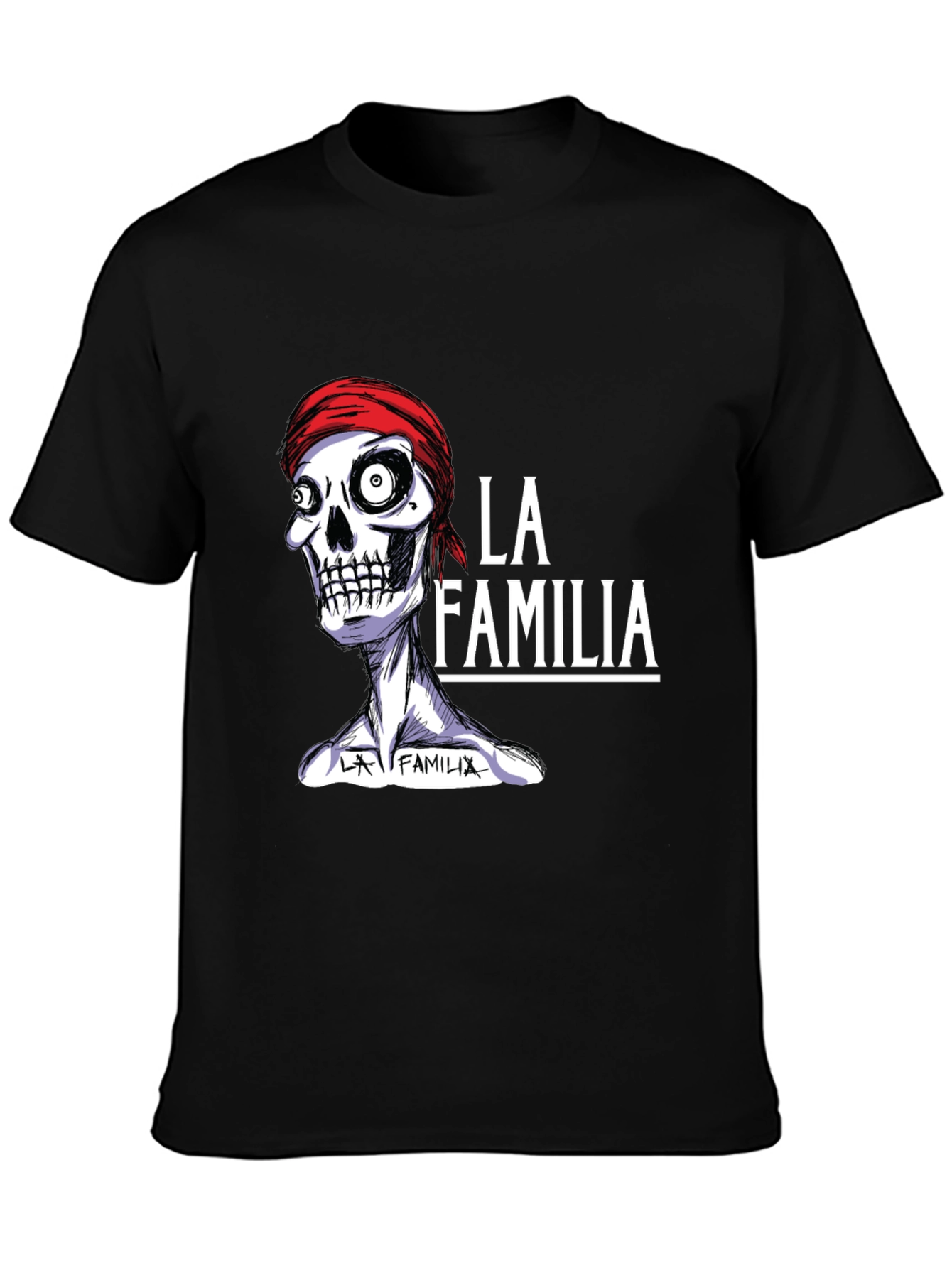 La Familia Skeleton Graphic T-Shirt - Cool Casual Wear