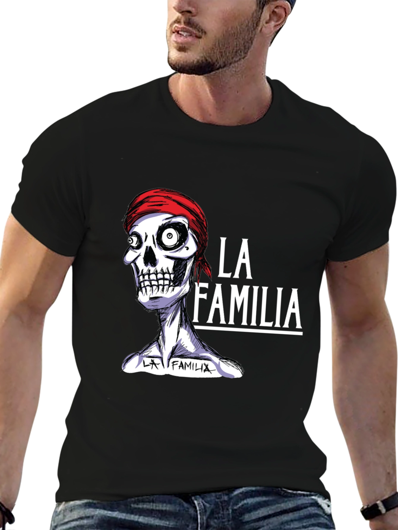 La Familia Skeleton Graphic T-Shirt - Cool Casual Wear