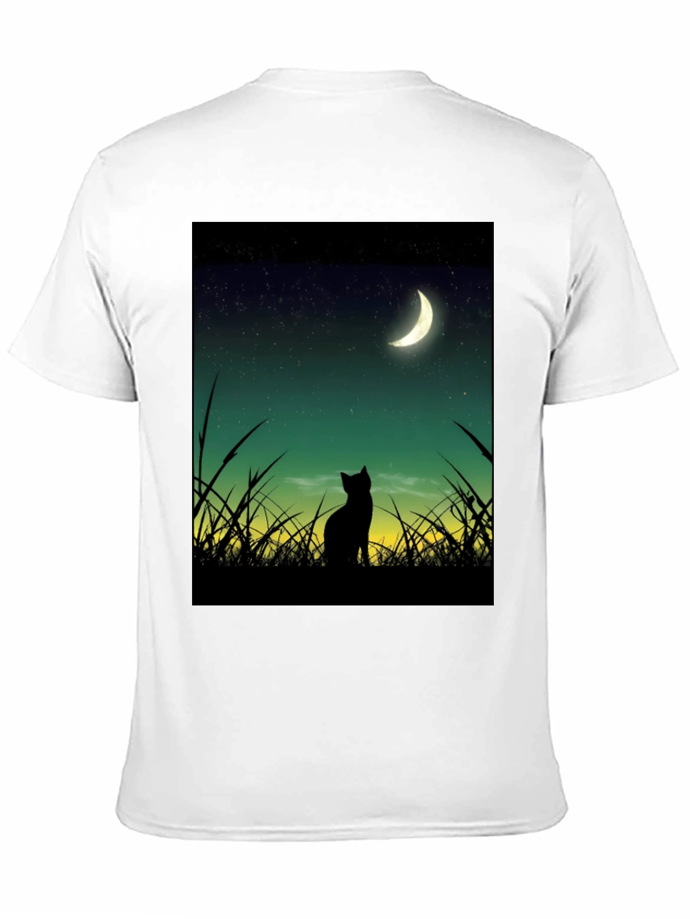 Black Cat Moon Gazing T-Shirt