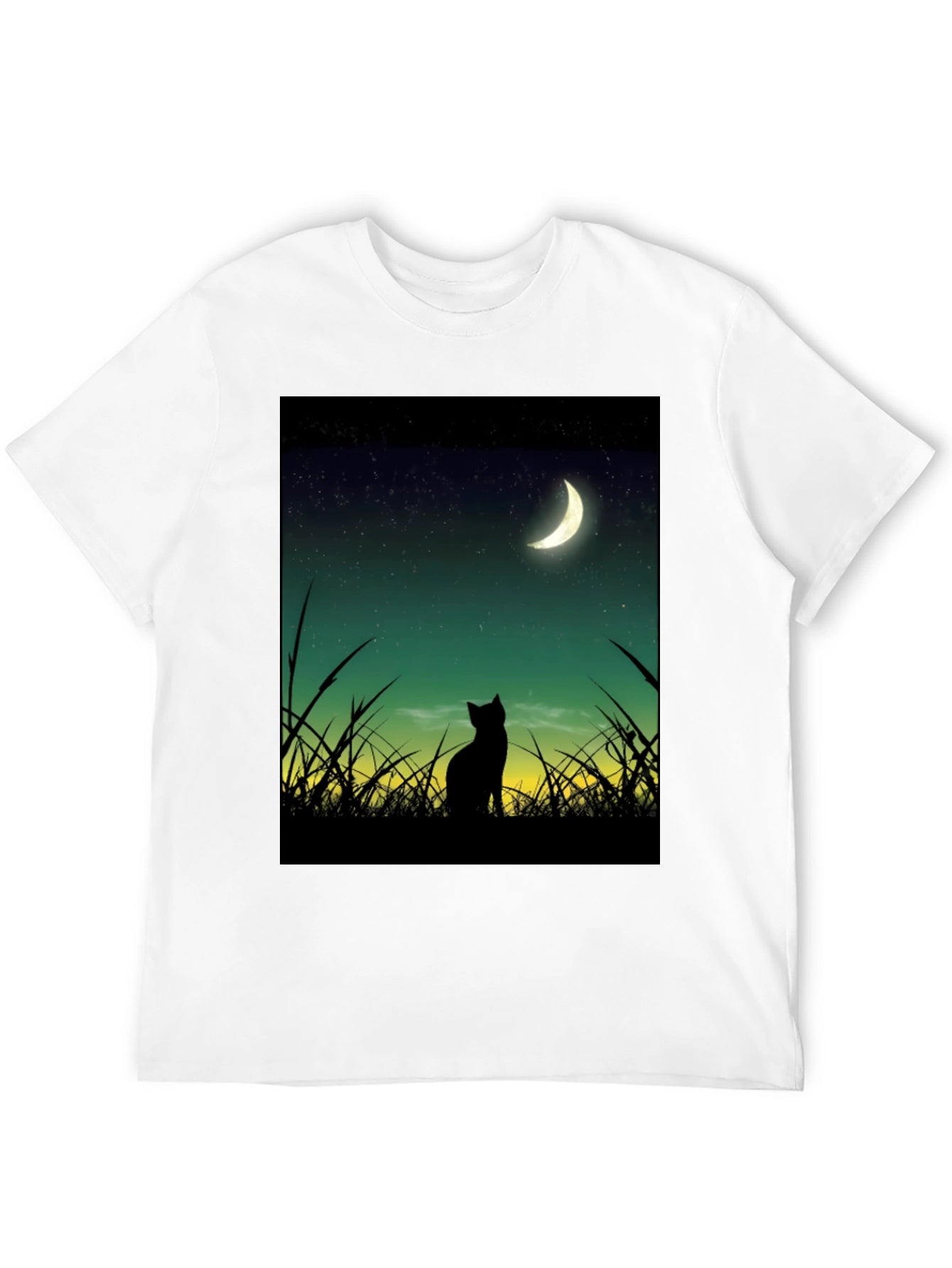 Black Cat Moon Gazing T-Shirt