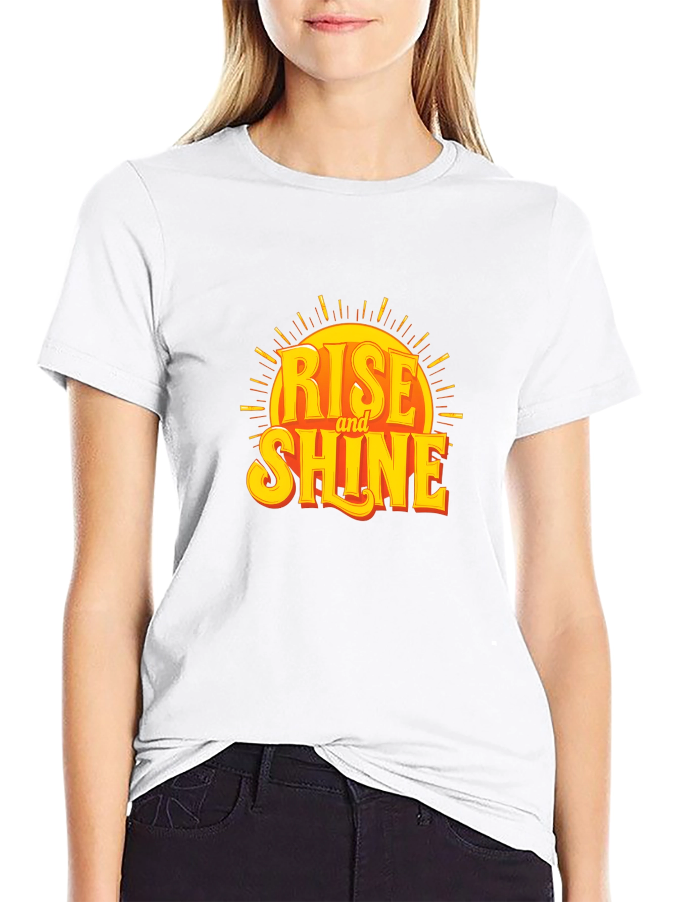 Rise and Shine Graphic Tee - Black Cotton T-Shirt