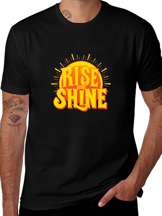 Rise and Shine Graphic Tee - Black Cotton T-Shirt