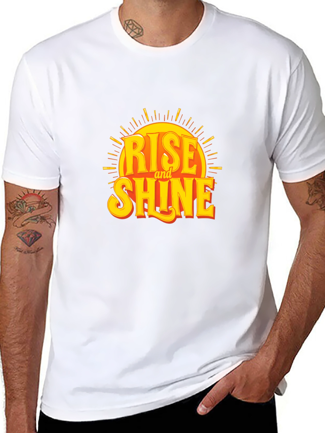 Rise and Shine Graphic Tee - Black Cotton T-Shirt