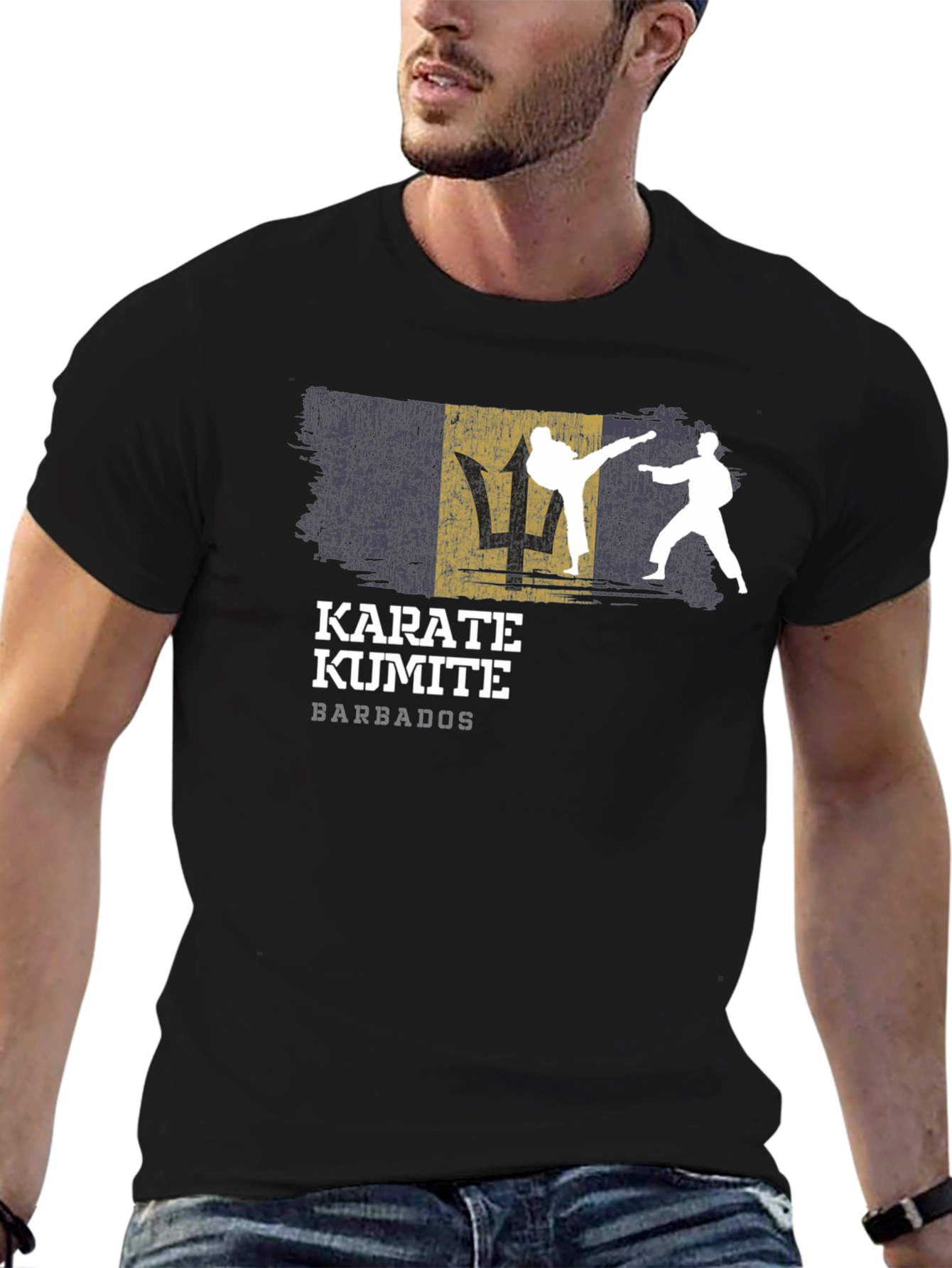 Karate Kumite Barbados T-Shirt Black
