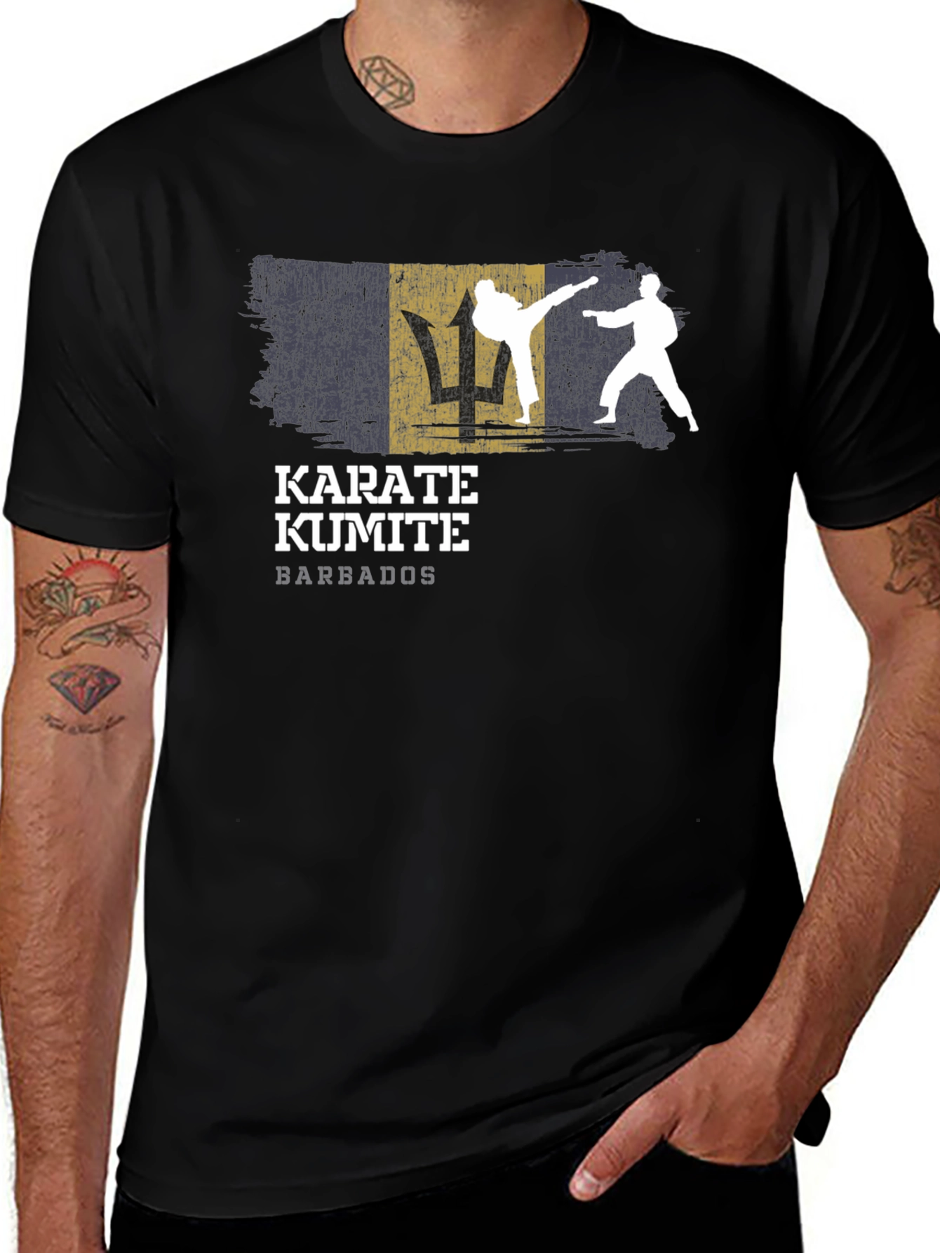 Karate Kumite Barbados T-Shirt Black
