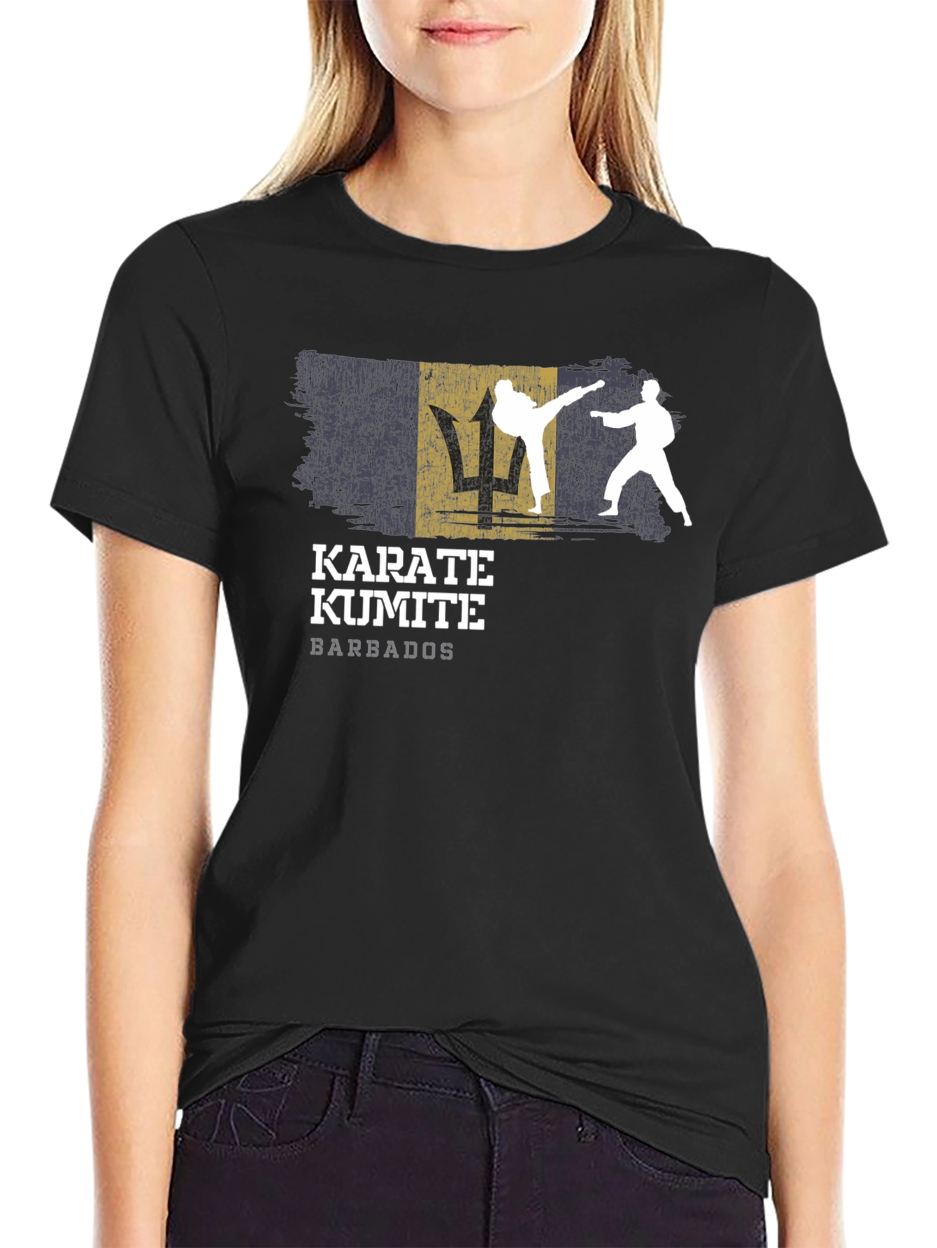 Karate Kumite Barbados T-Shirt Black