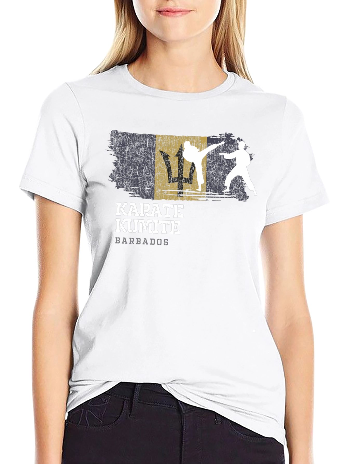 Karate Kumite Barbados T-Shirt Black