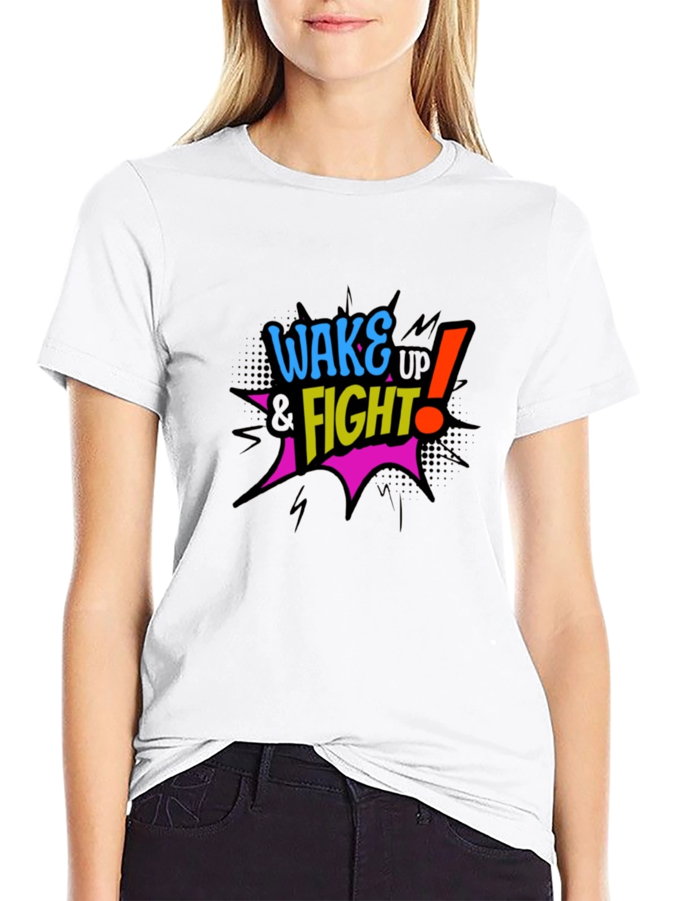 Wake Up & Fight Graphic Black T-Shirt