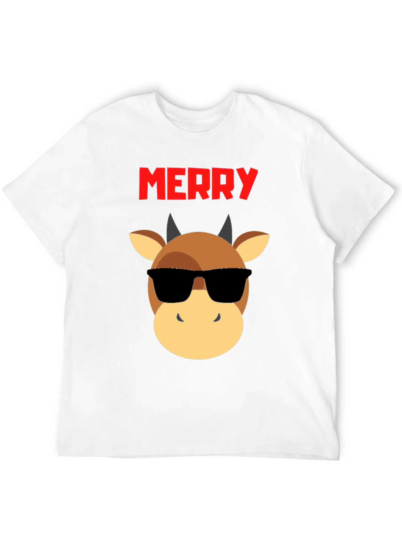 Merry Christmas Bull T-Shirt - Cool Holiday Tee