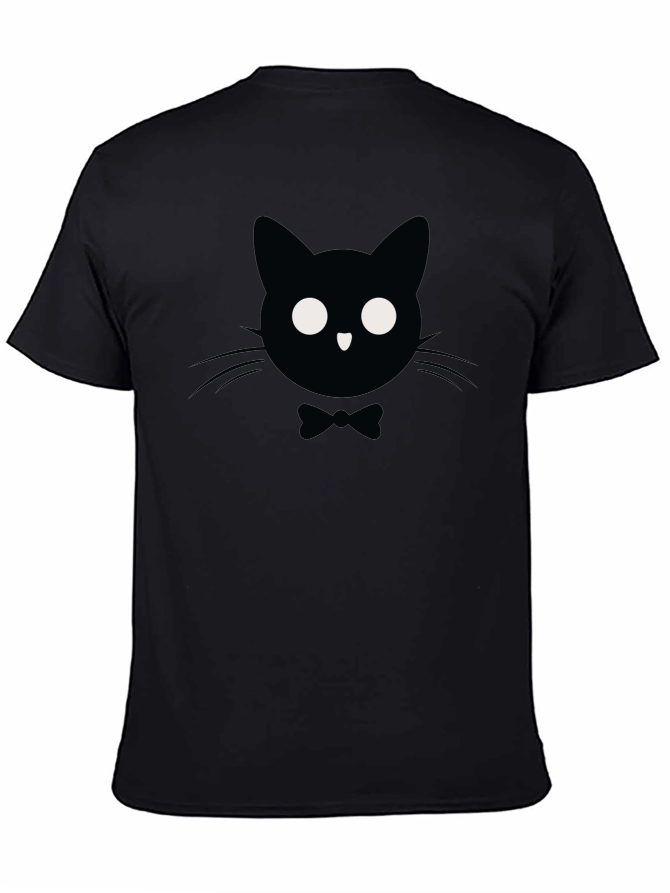 Black Cat Bow Tie Graphic T-Shirt