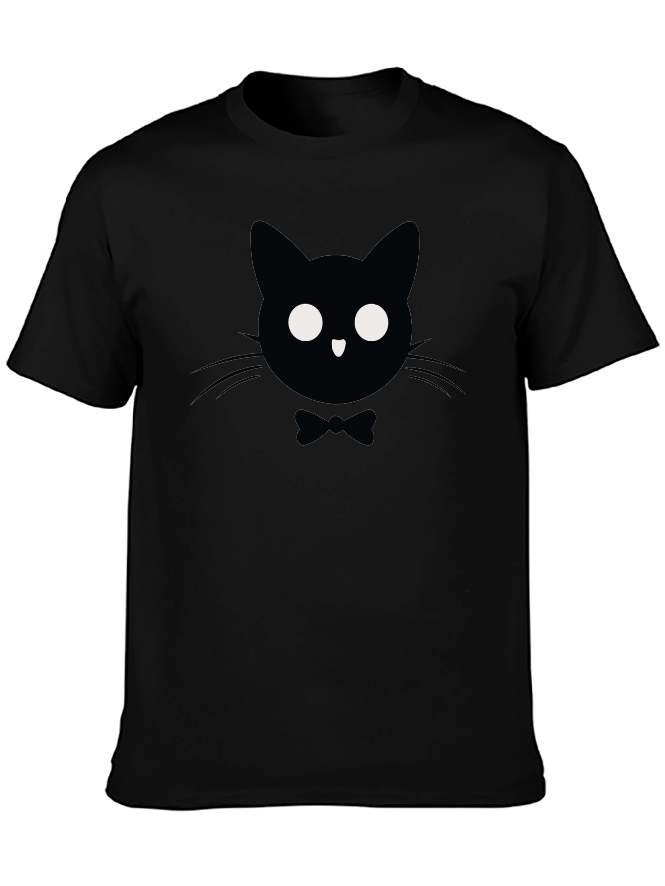 Black Cat Bow Tie Graphic T-Shirt