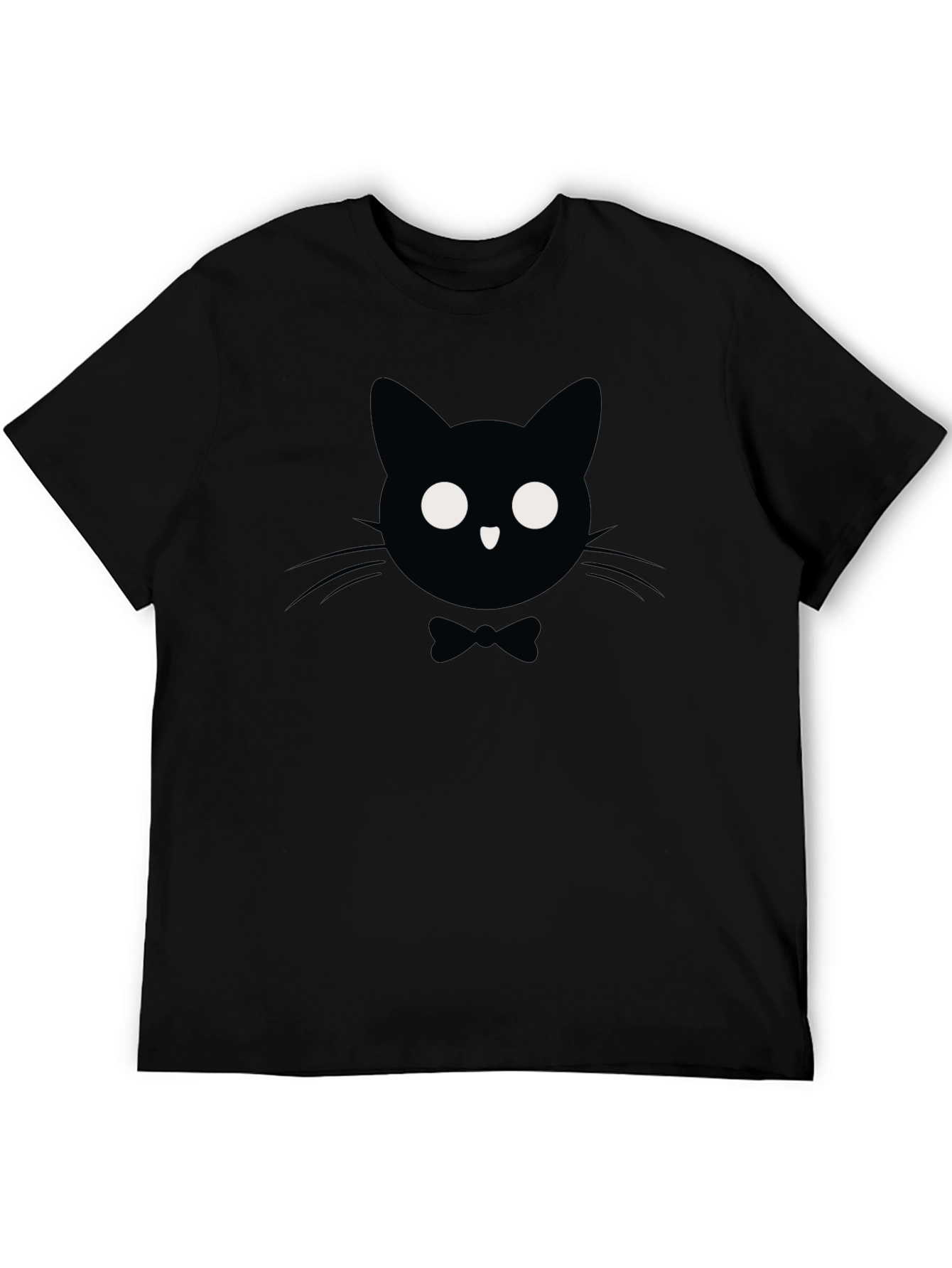 Black Cat Bow Tie Graphic T-Shirt