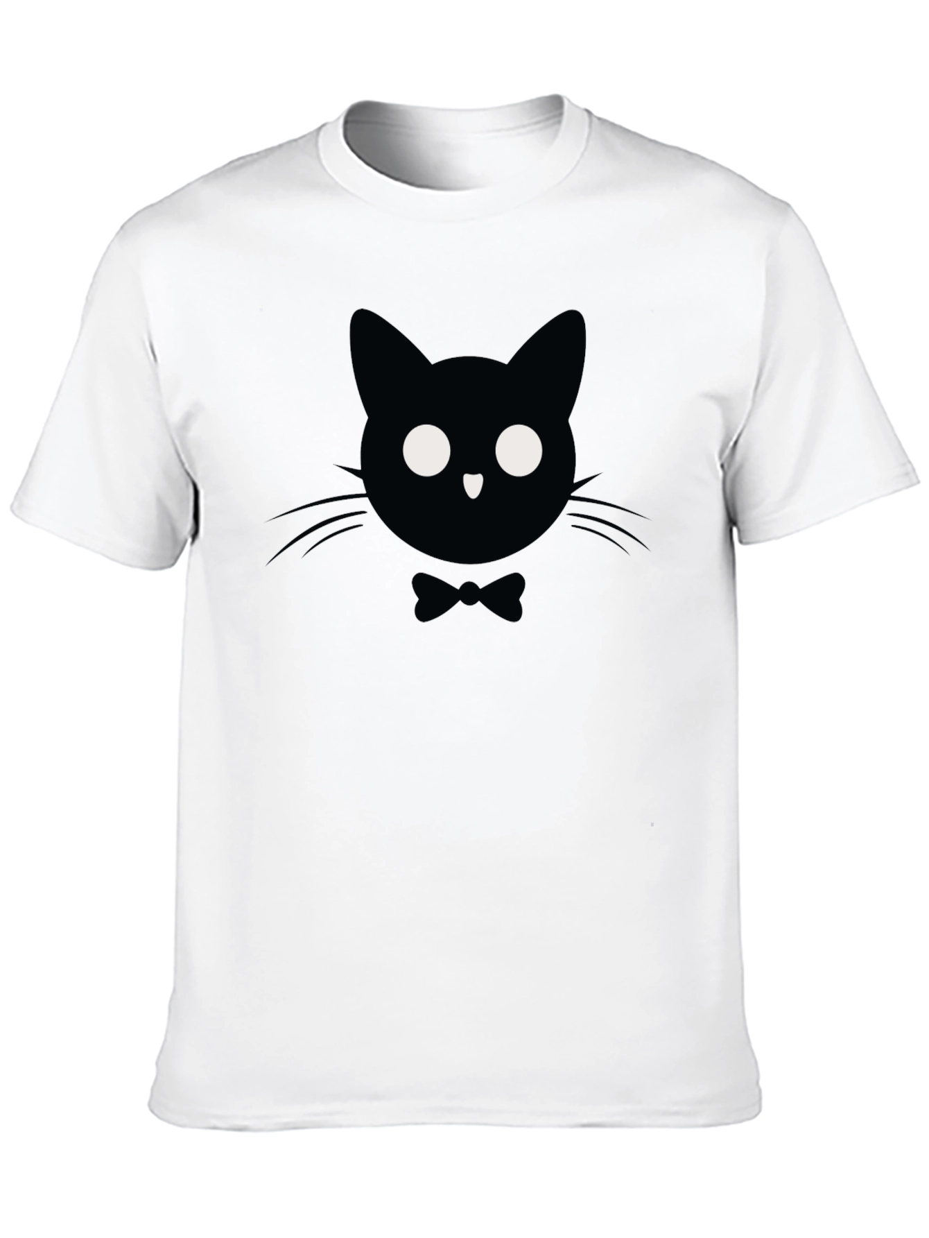 Black Cat Bow Tie Graphic T-Shirt
