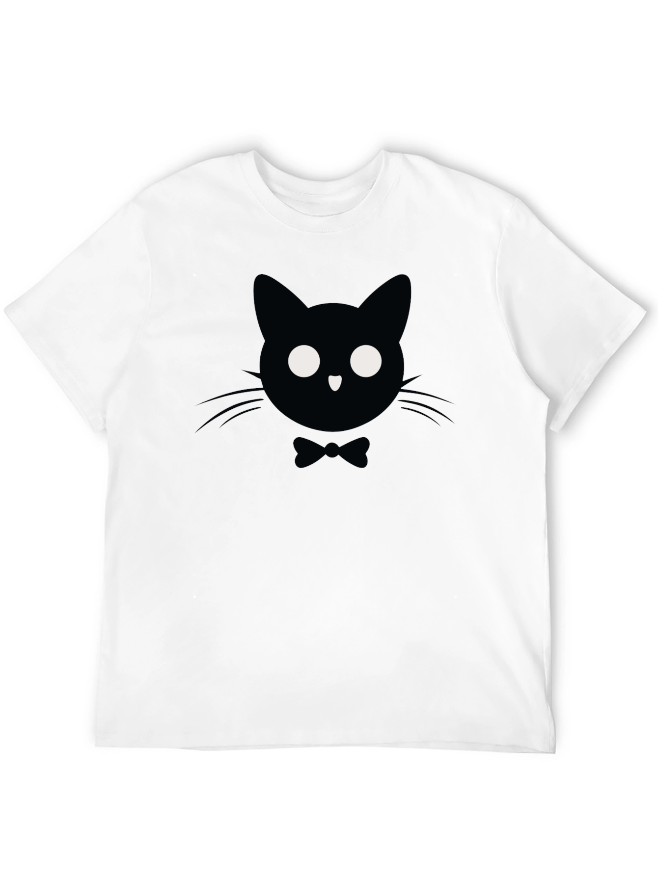 Black Cat Bow Tie Graphic T-Shirt