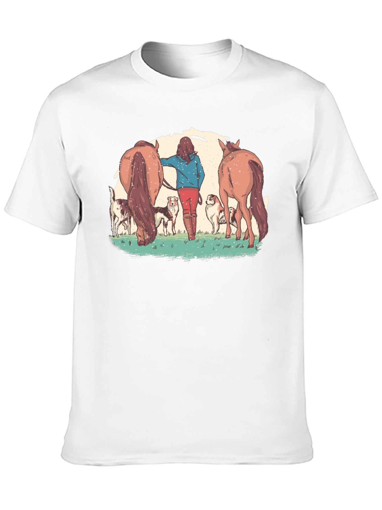 Horse and Dog Graphic T-Shirt
