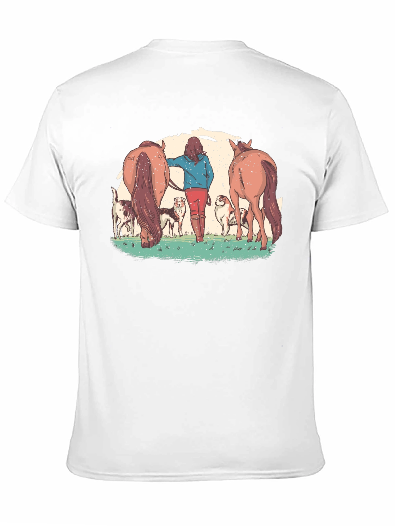 Horse and Dog Graphic T-Shirt