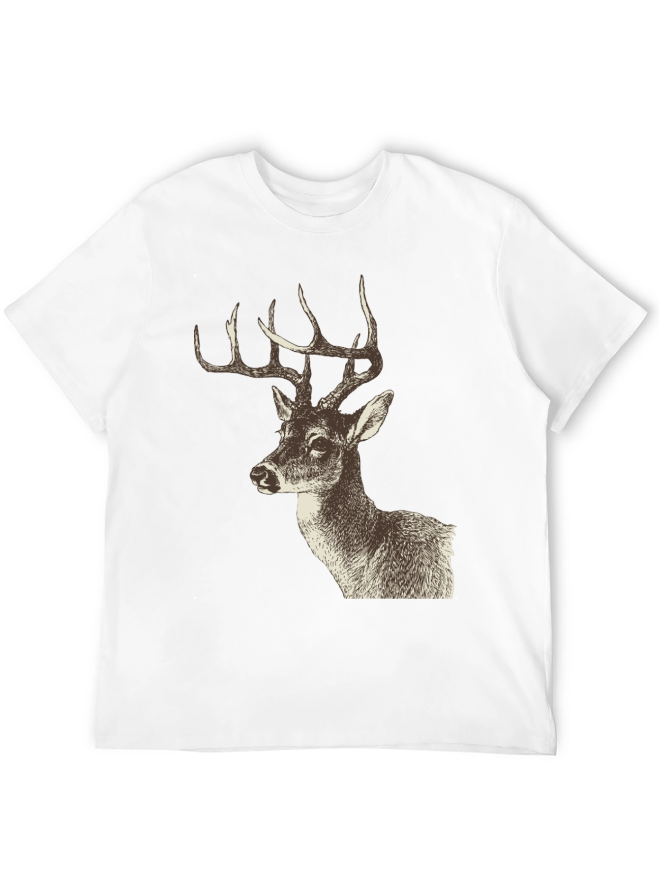 Deer Graphic Print Black T-Shirt