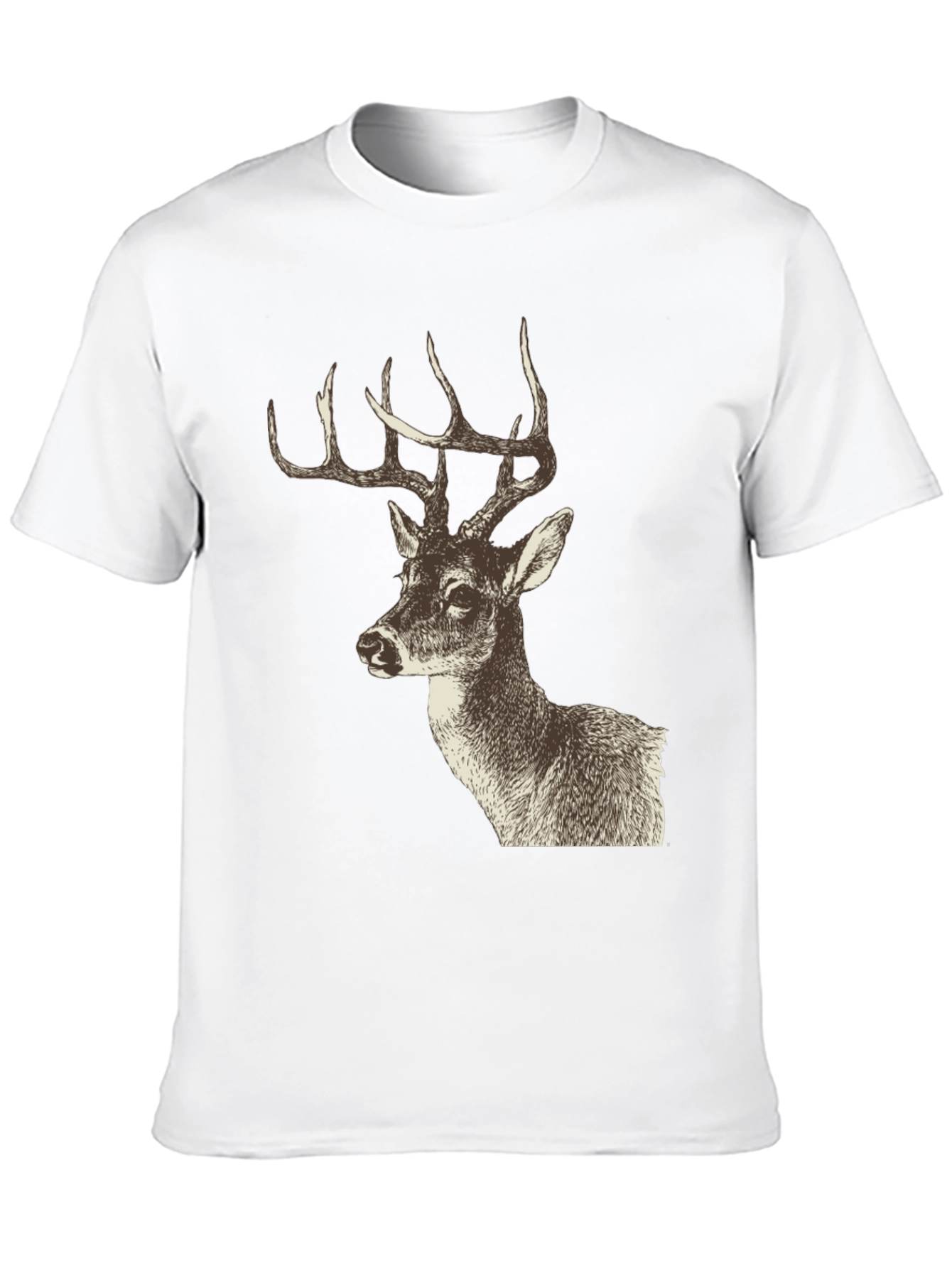 Deer Graphic Print Black T-Shirt