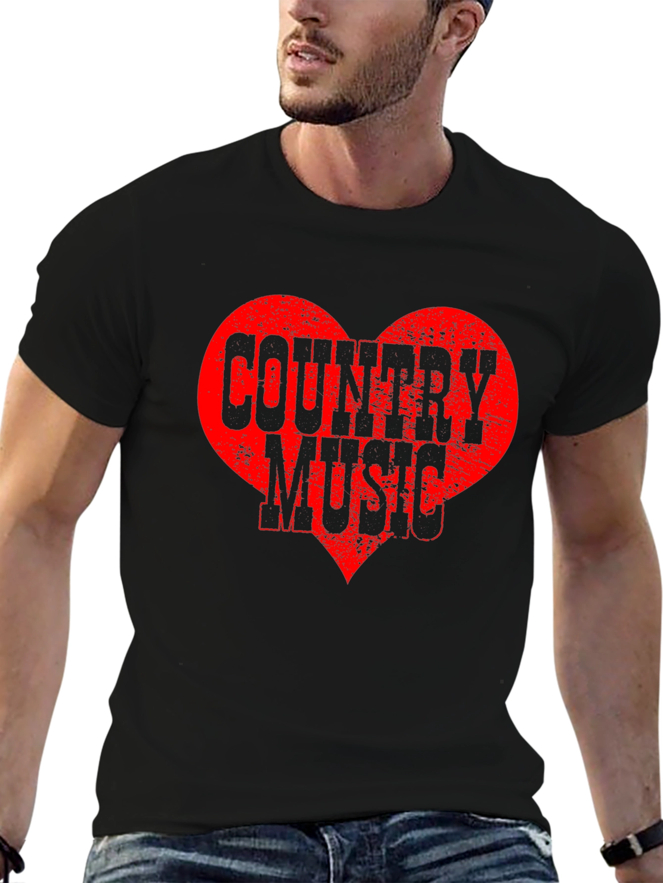 Country Music Heart Graphic T-Shirt