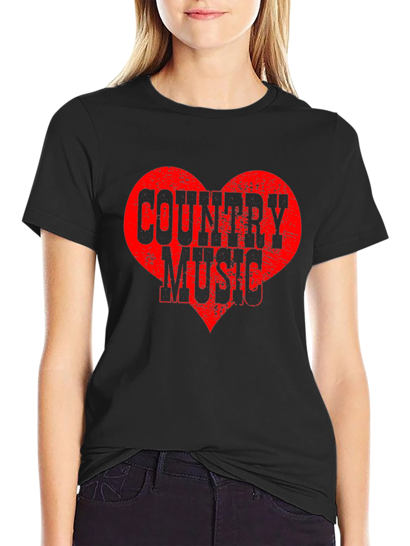 Country Music Heart Graphic T-Shirt