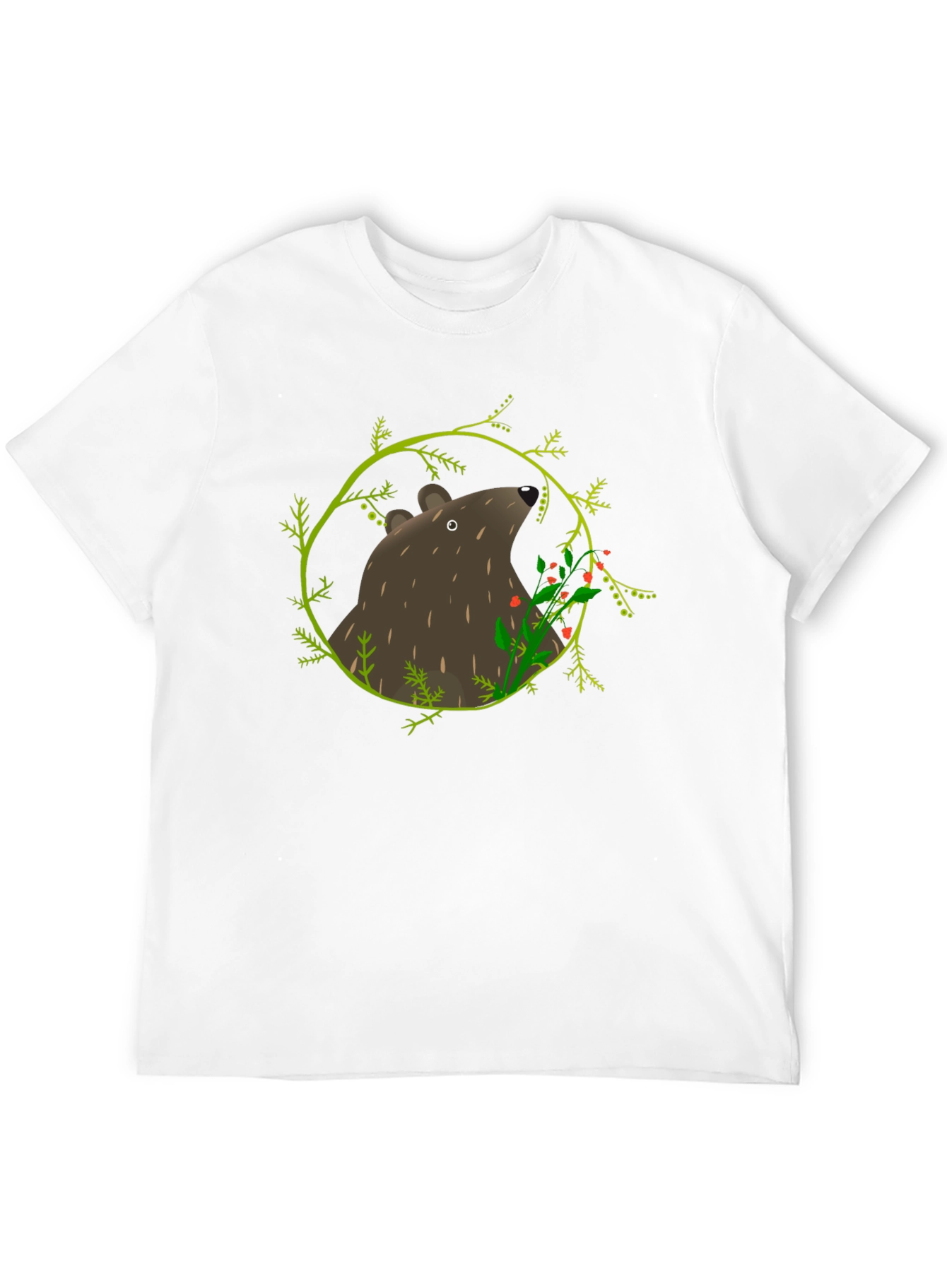 Bear and Berries Black Graphic Tee