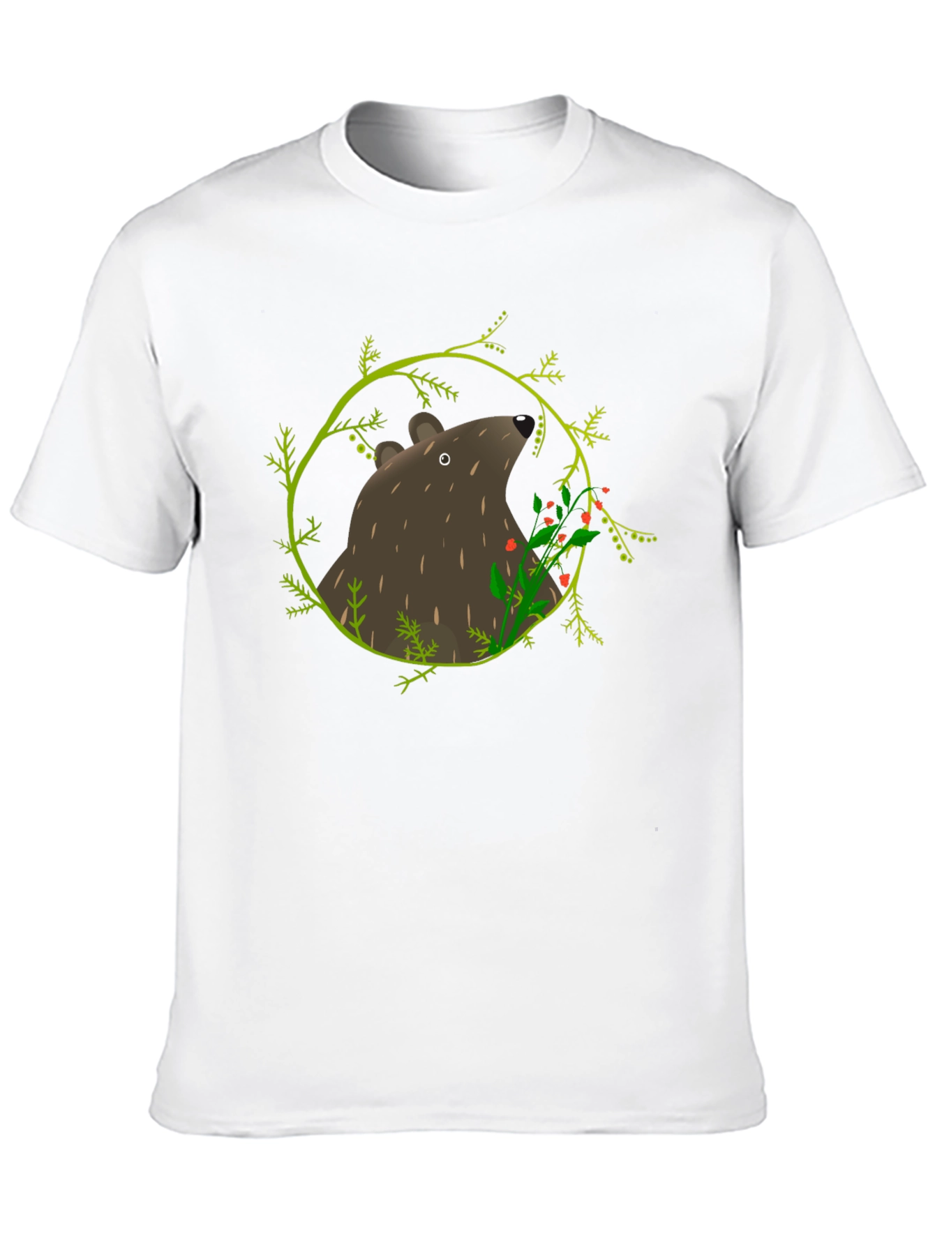 Bear and Berries Black Graphic Tee