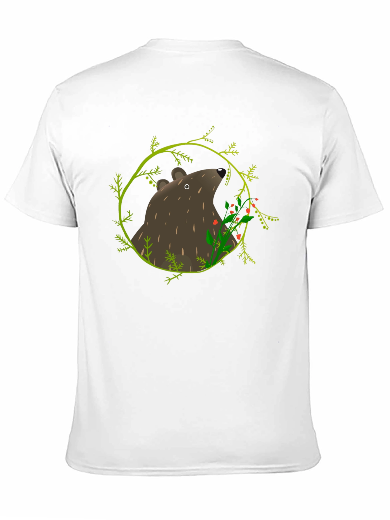 Bear and Berries Black Graphic Tee