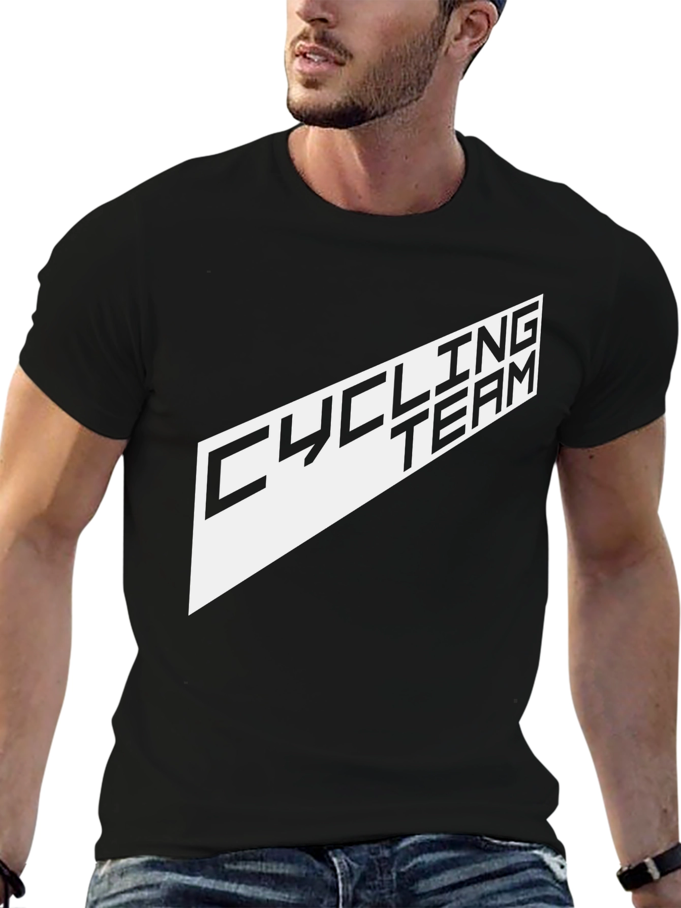 Cycling Team Graphic Tee - Black
