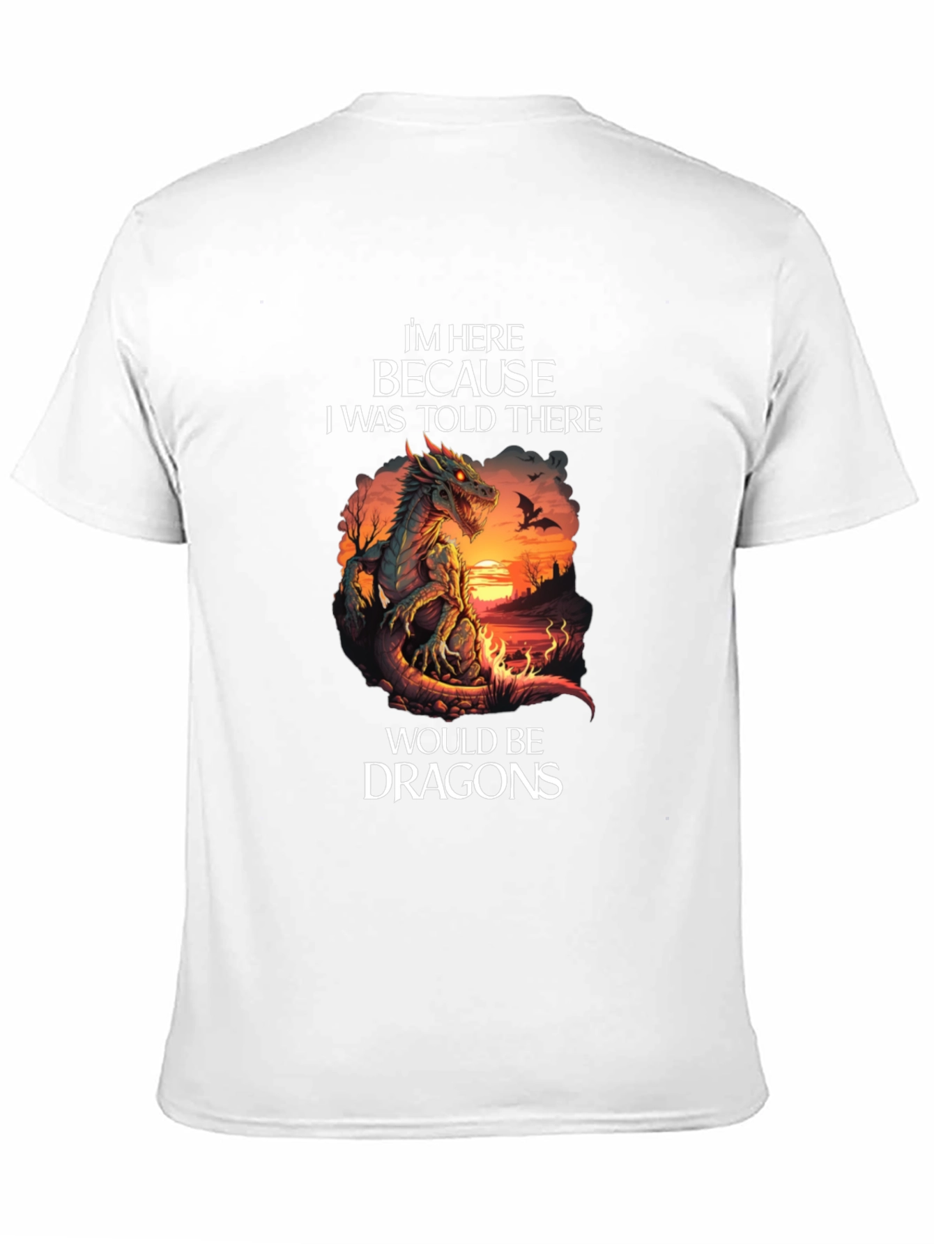 Dragon Graphic T-Shirt - Im Here Because Dragons