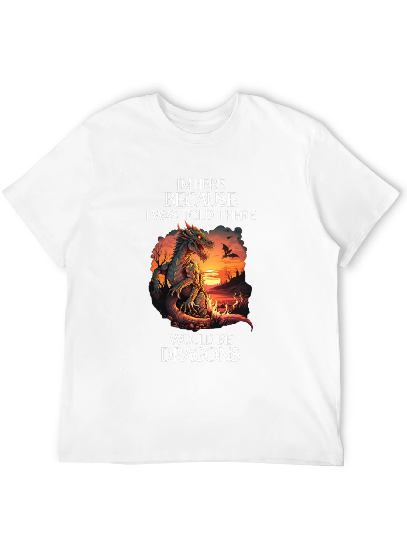 Dragon Graphic T-Shirt - Im Here Because Dragons