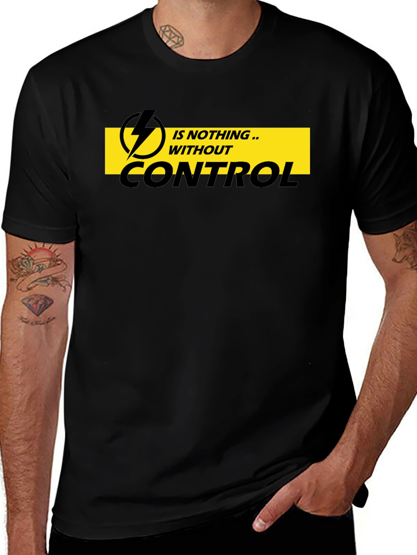 Control T-Shirt - Mens Black Graphic Tee