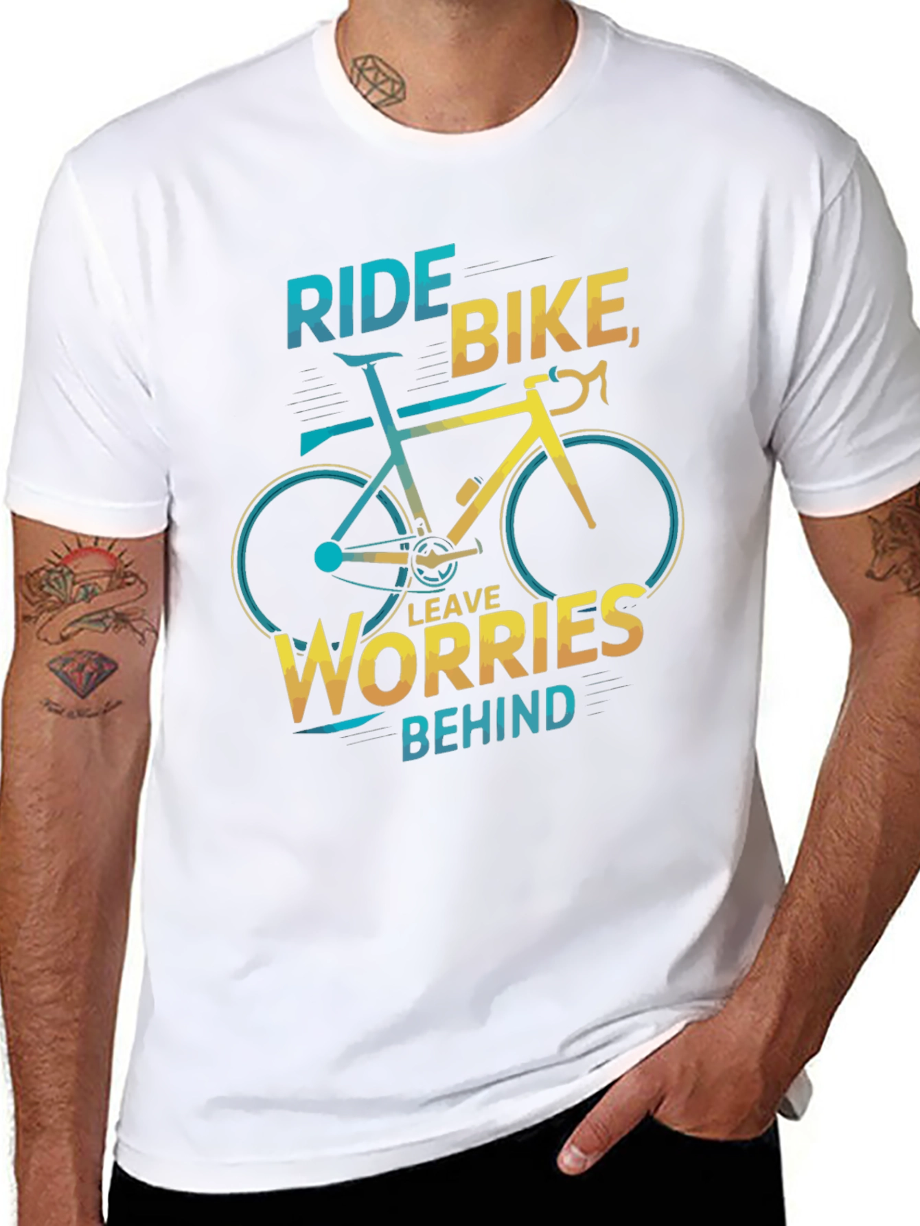 Ride Bike Graphic Tee - Leave Worries Behind