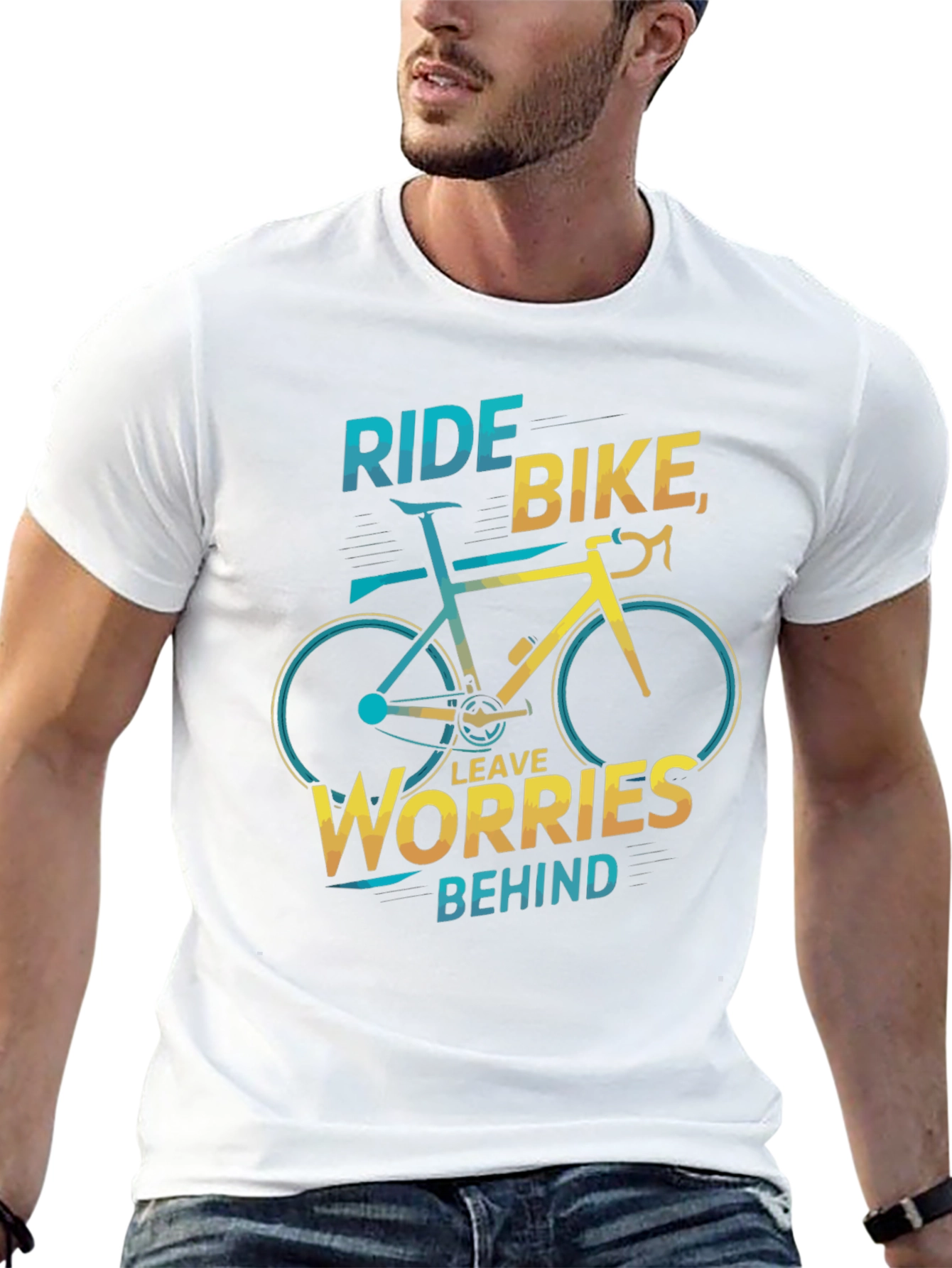 Ride Bike Graphic Tee - Leave Worries Behind