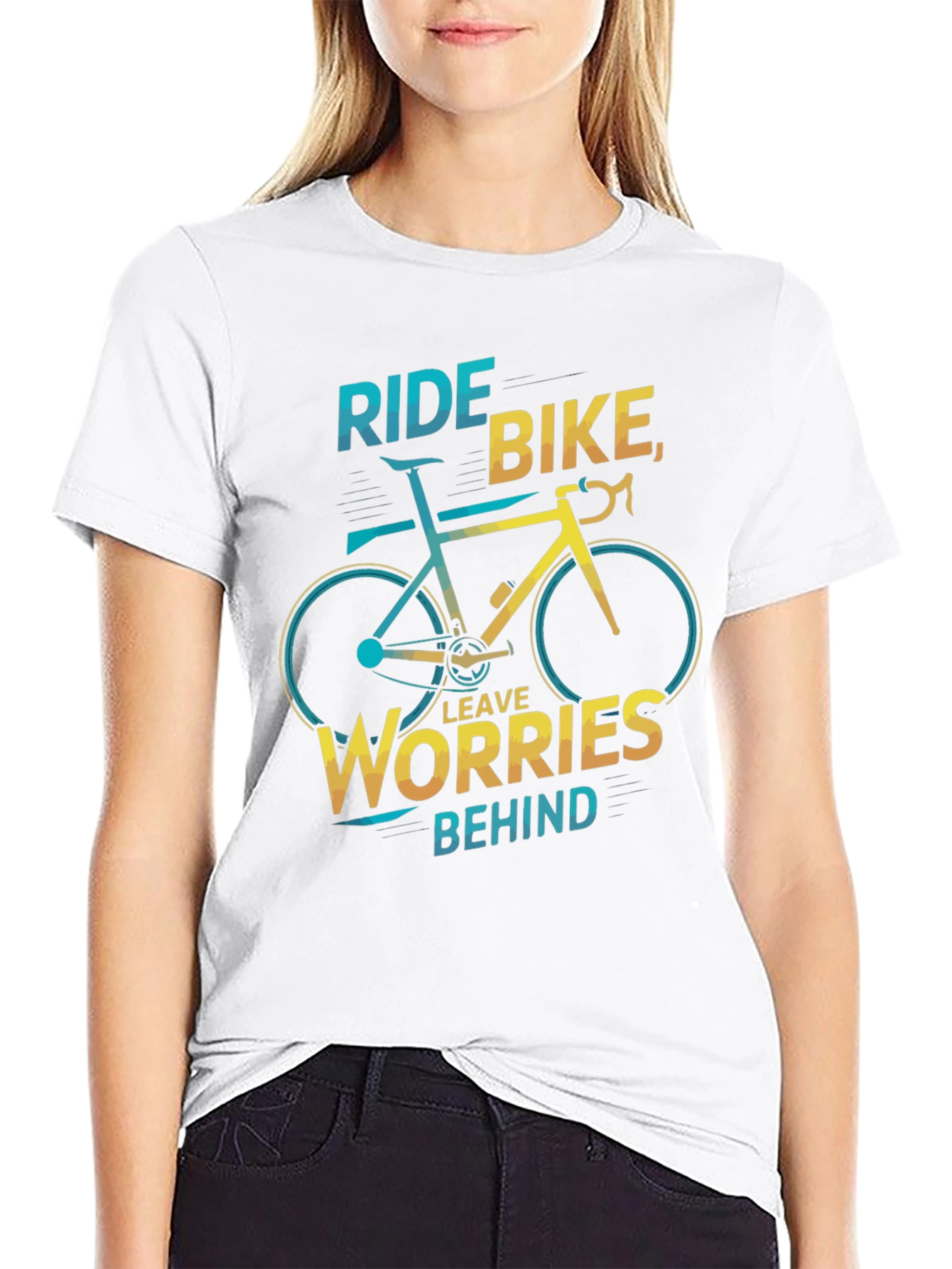 Ride Bike Graphic Tee - Leave Worries Behind