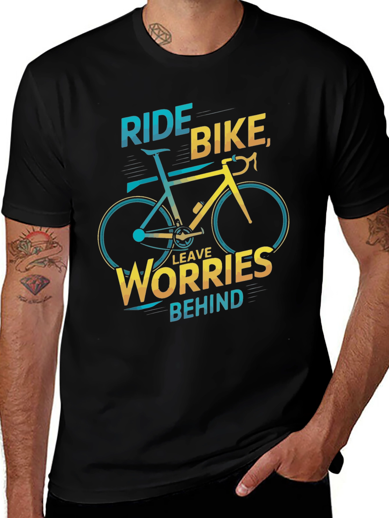 Ride Bike Graphic Tee - Leave Worries Behind