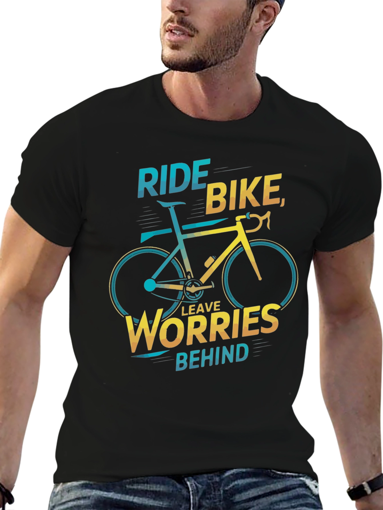 Ride Bike Graphic Tee - Leave Worries Behind