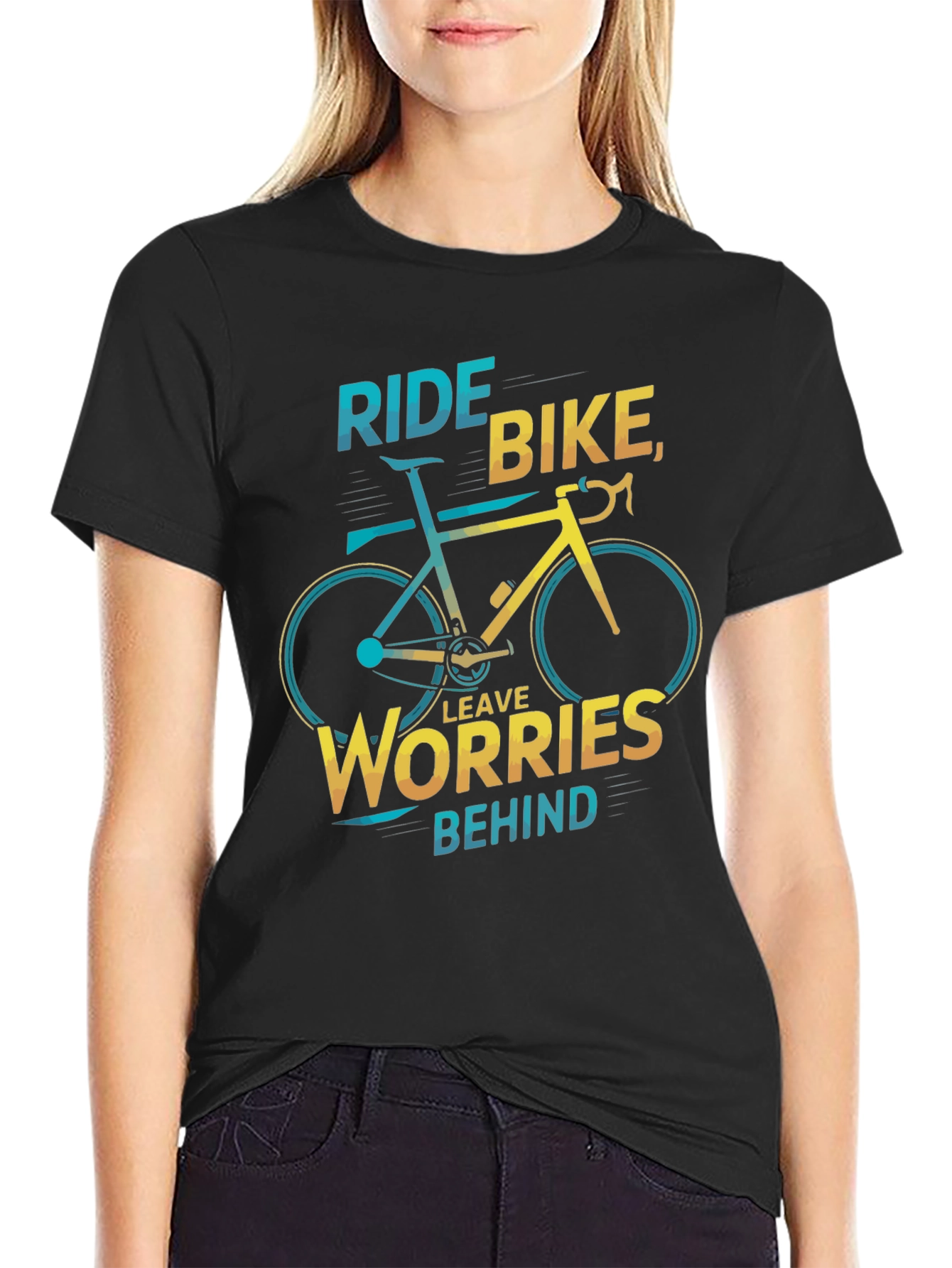 Ride Bike Graphic Tee - Leave Worries Behind