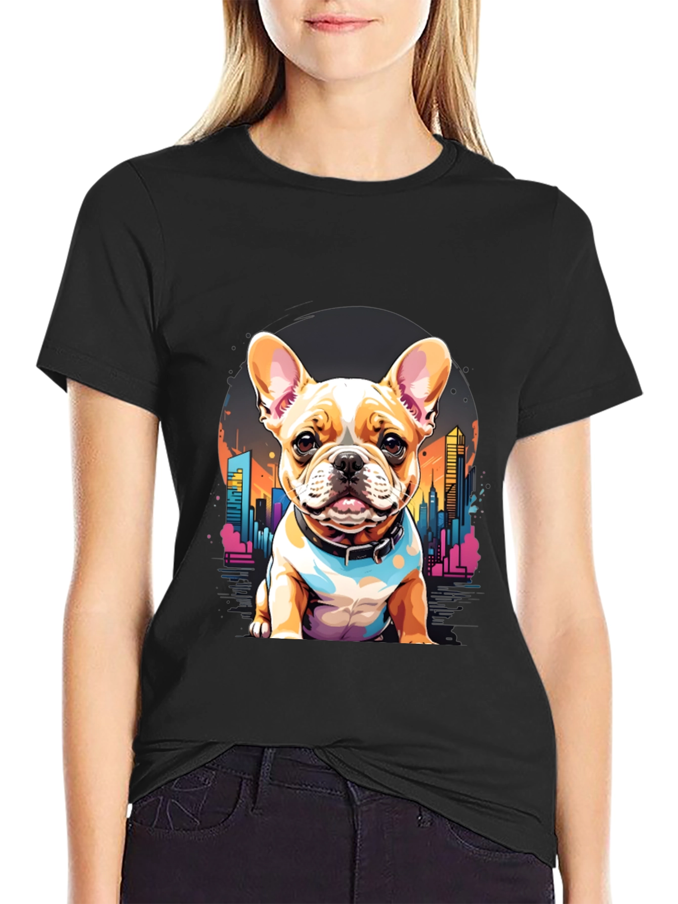 French Bulldog Cityscape T-Shirt