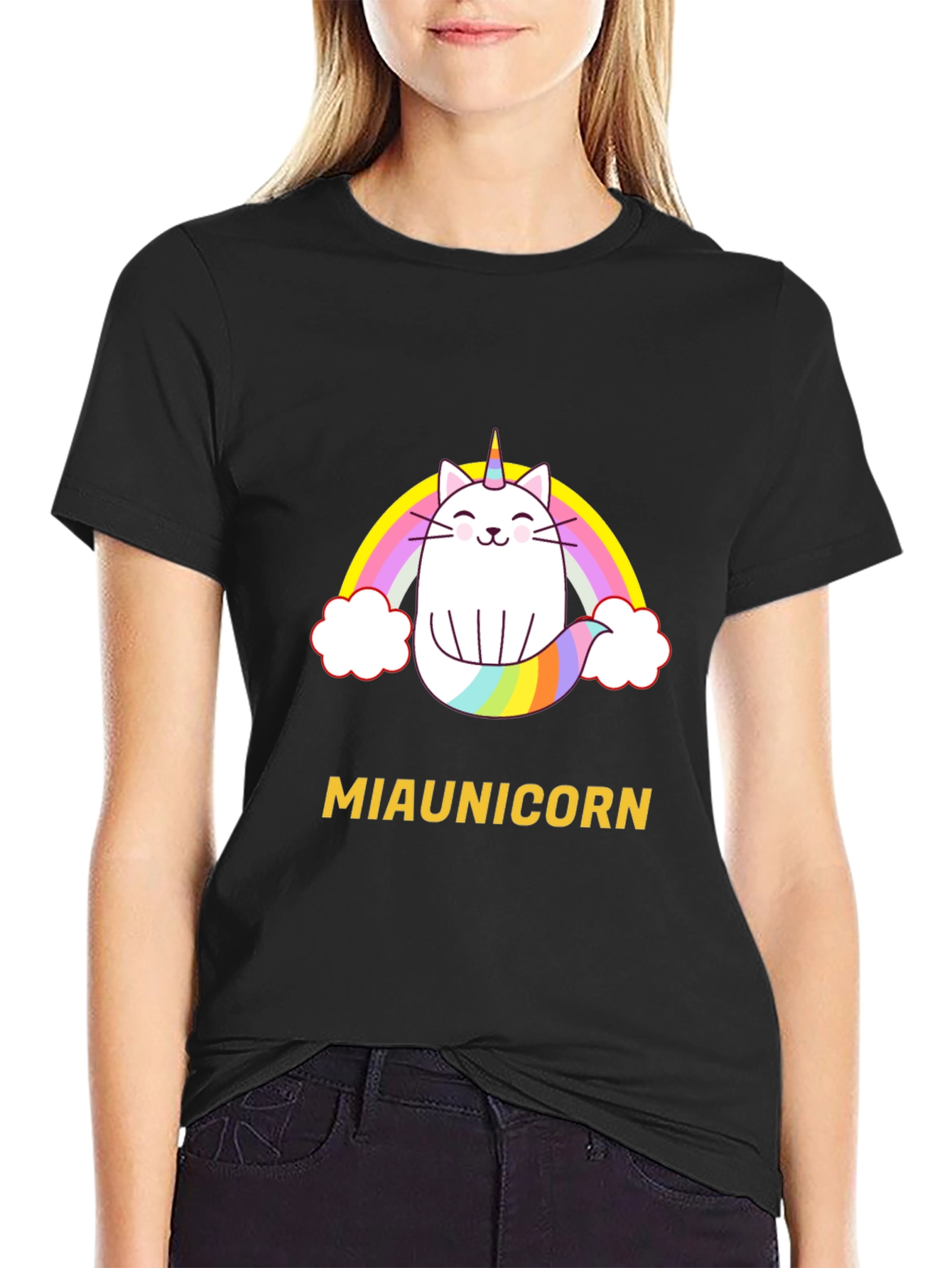 Miaunicorn Cat Rainbow T-Shirt