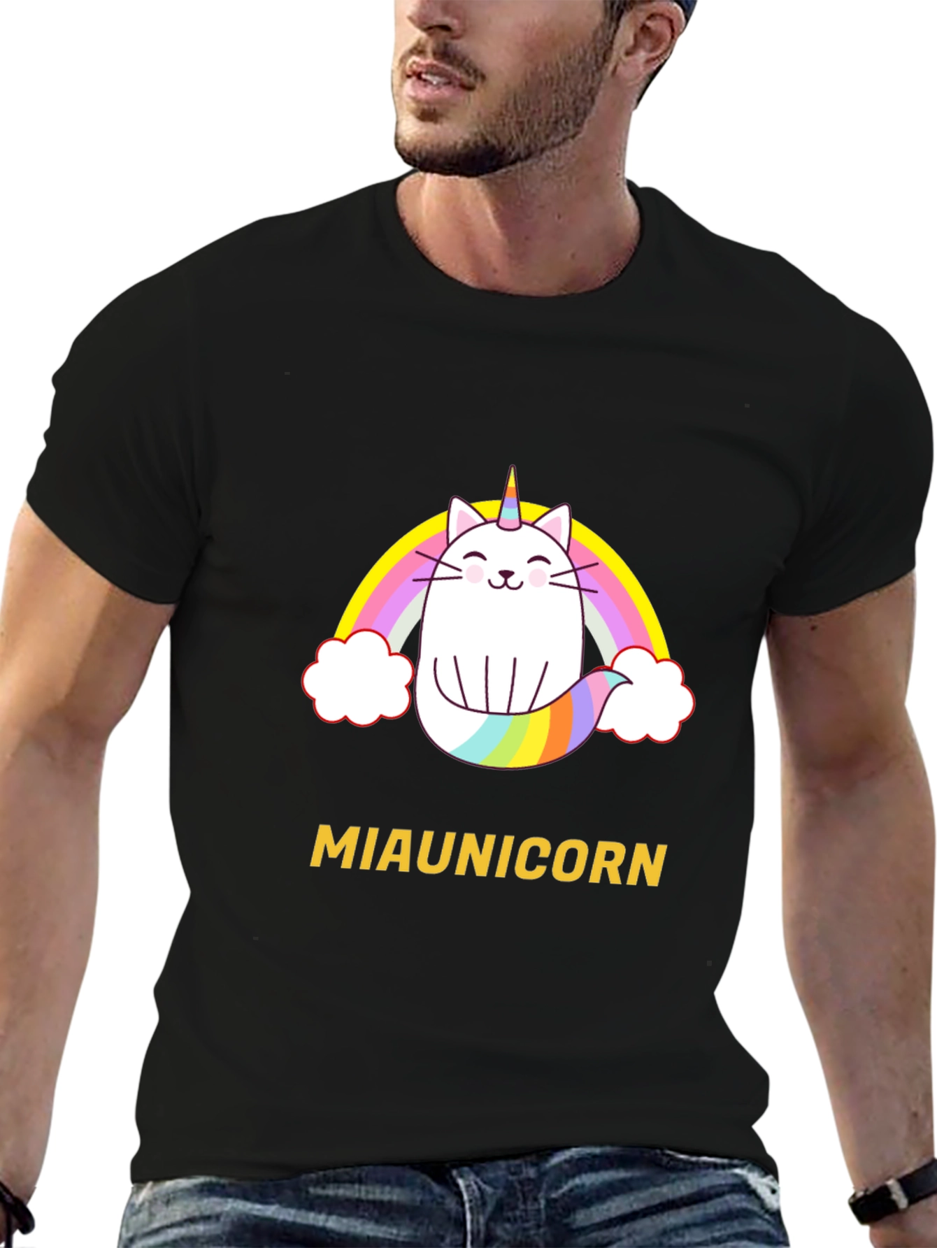 Miaunicorn Cat Rainbow T-Shirt