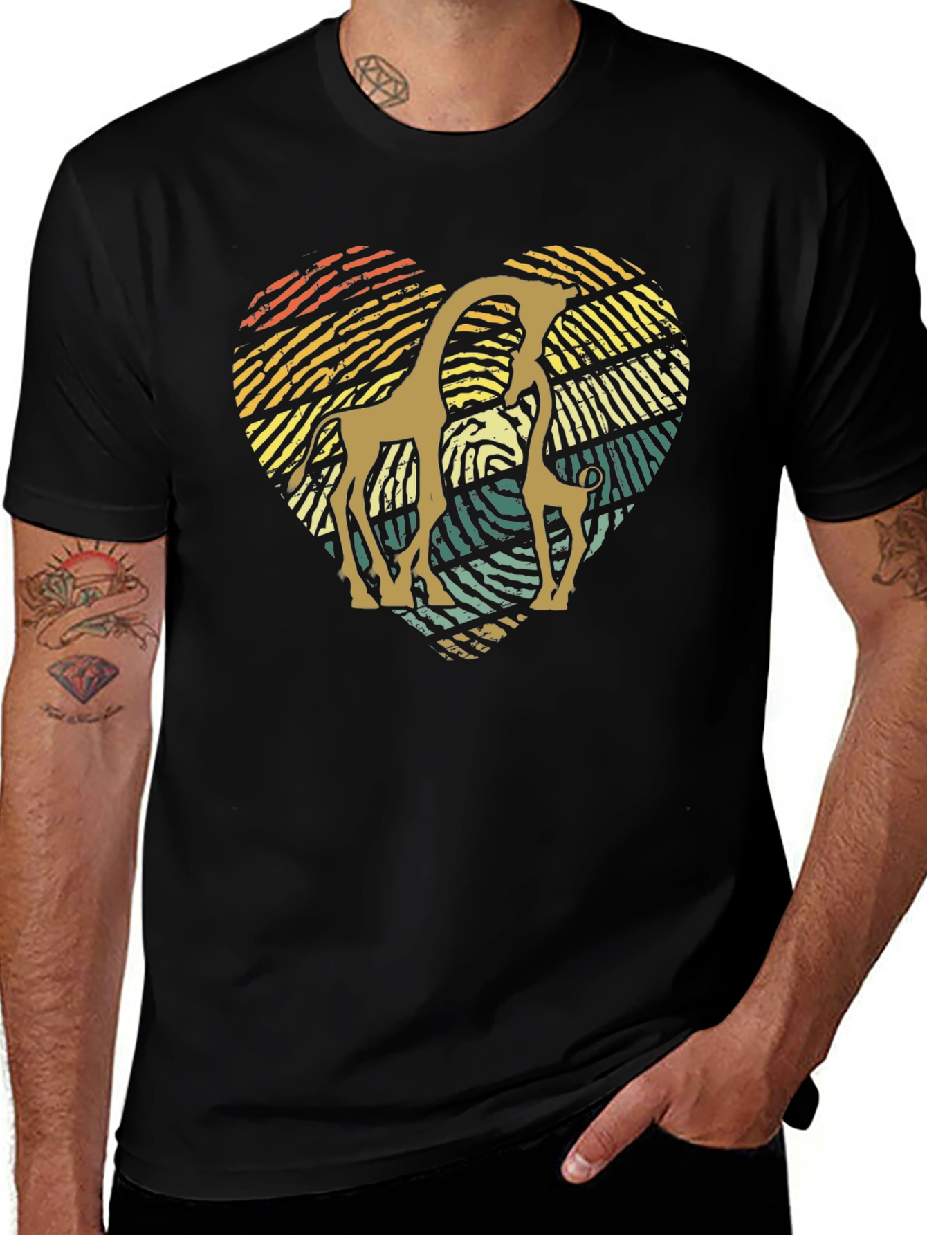 Giraffe Heart T-Shirt - Animal Lover Tee