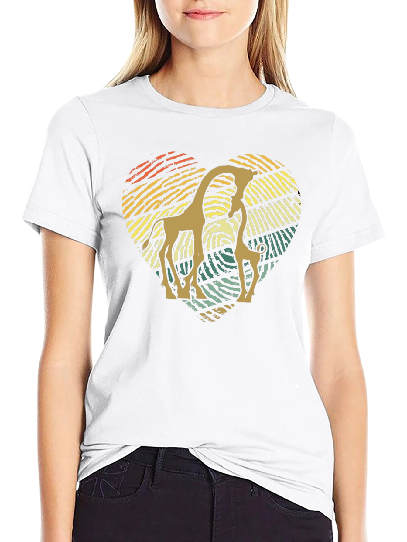 Giraffe Heart T-Shirt - Animal Lover Tee
