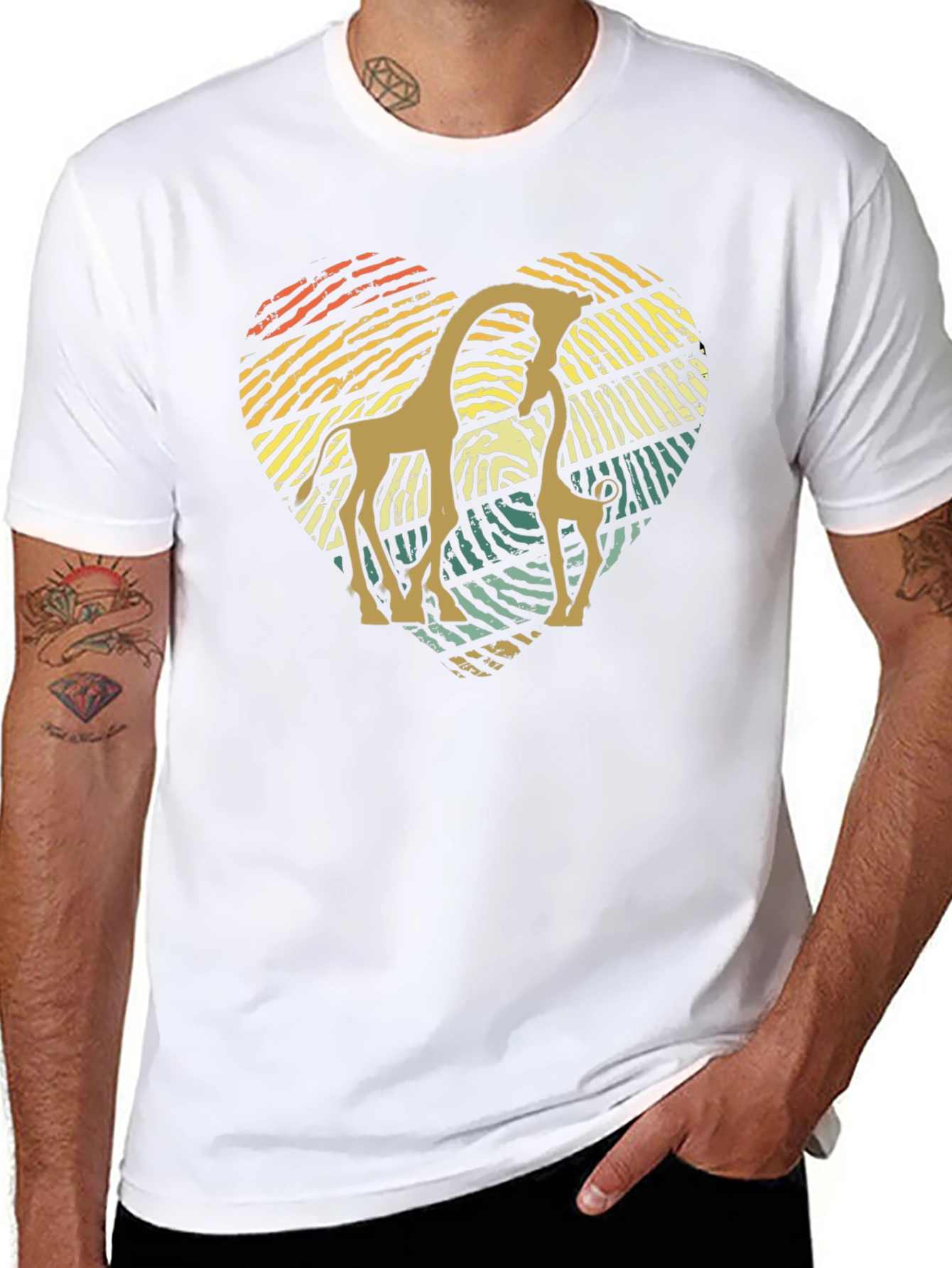 Giraffe Heart T-Shirt - Animal Lover Tee