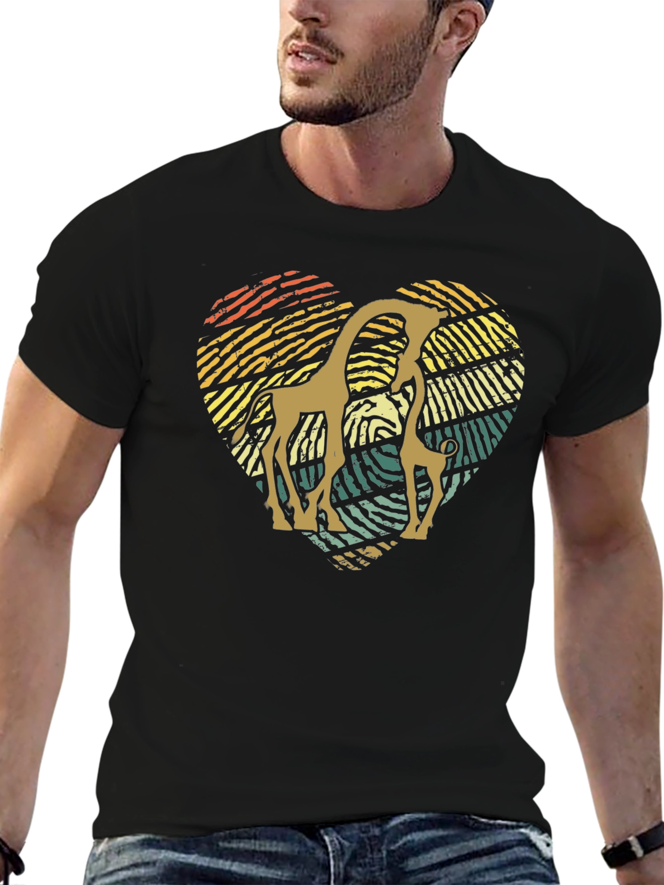Giraffe Heart T-Shirt - Animal Lover Tee