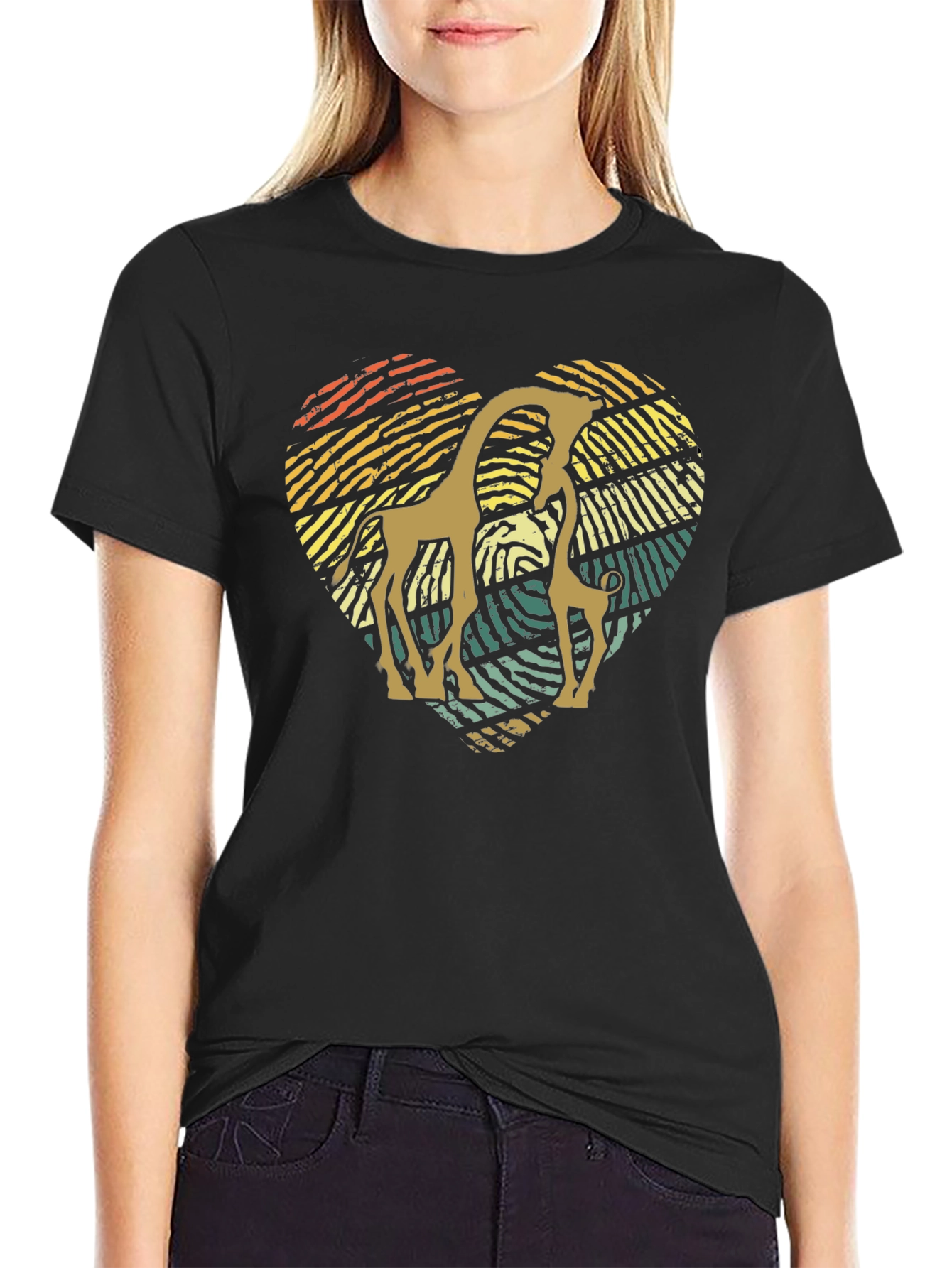 Giraffe Heart T-Shirt - Animal Lover Tee