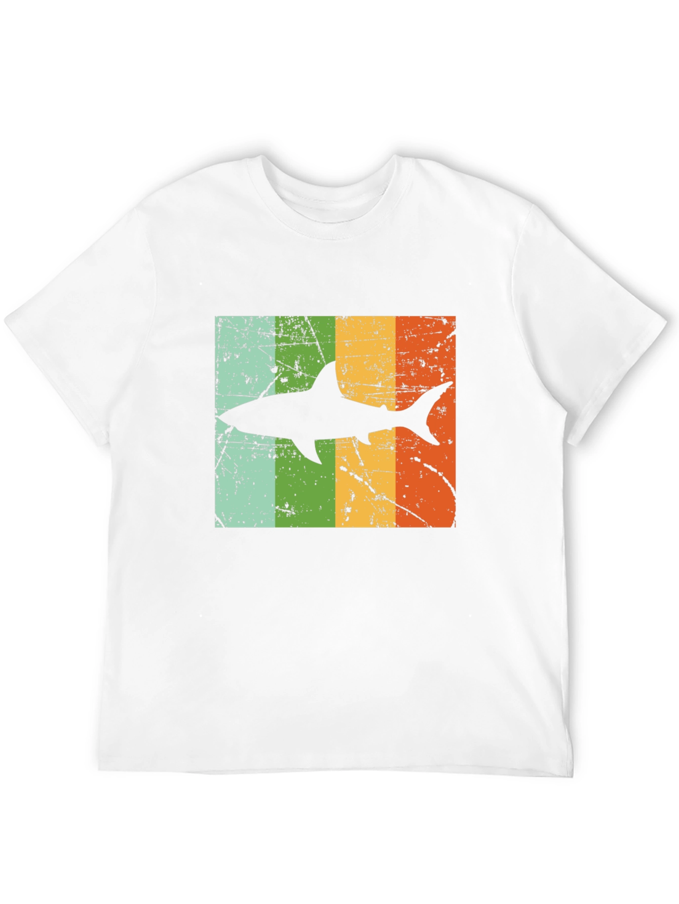 Retro Shark Graphic Tee - Mens Black T-Shirt