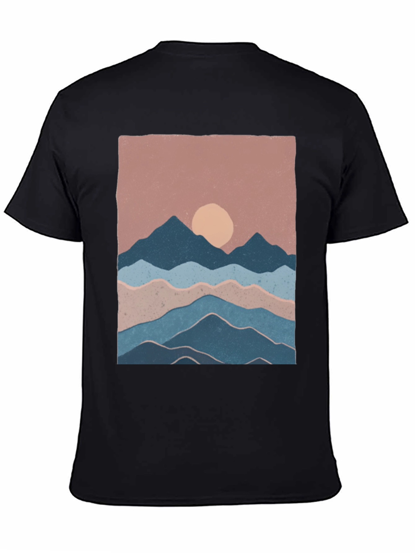 Mountains and Sun Graphic T-Shirt - Black