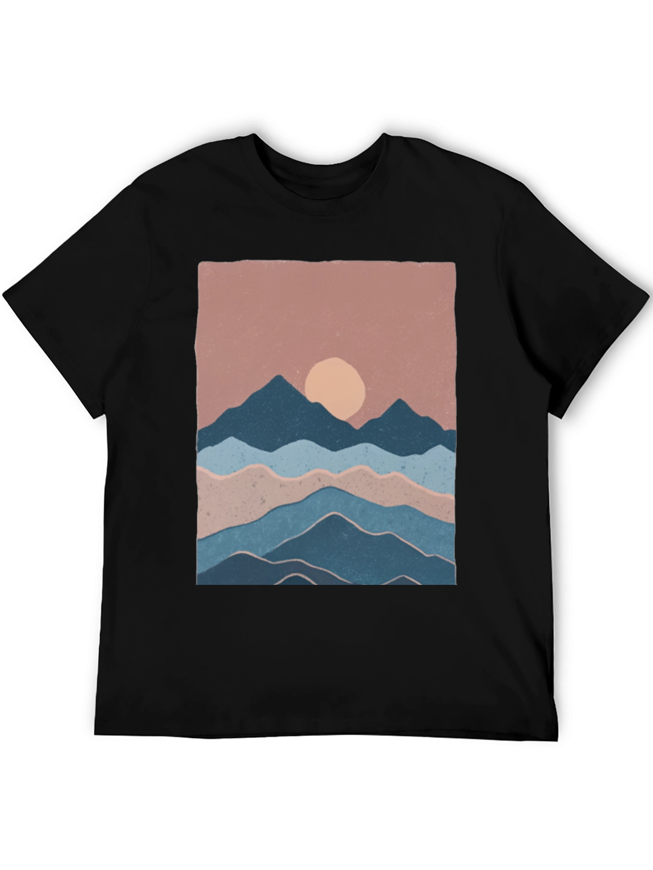 Mountains and Sun Graphic T-Shirt - Black