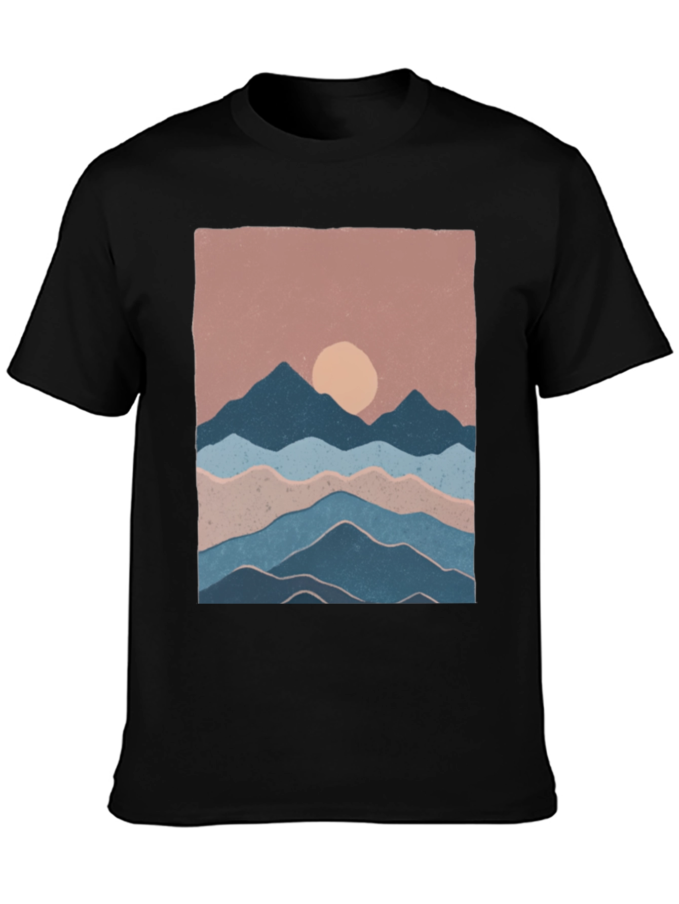 Mountains and Sun Graphic T-Shirt - Black