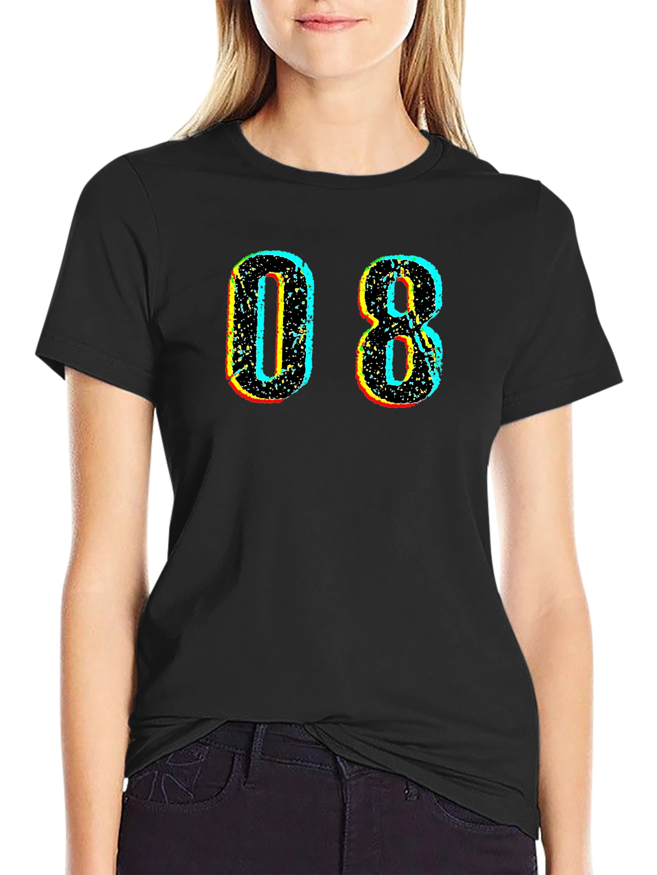 Retro 08 Graphic Tee - Stylish Black Cotton T-Shirt